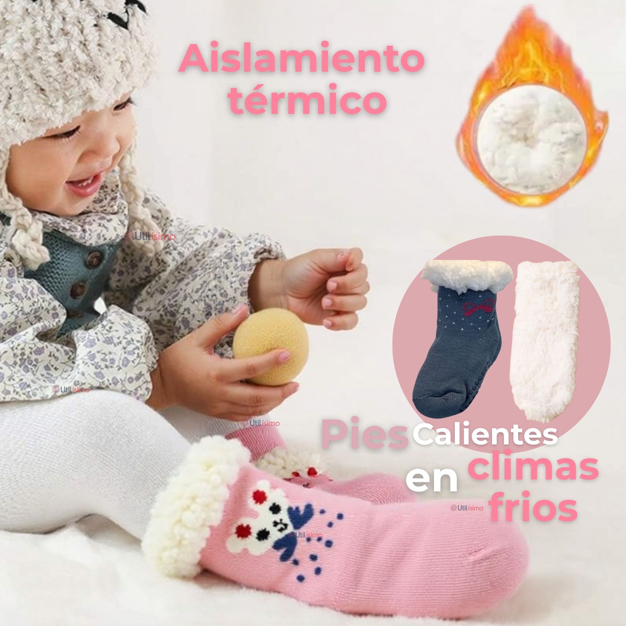 CALCETINES DE CHIPORRO BEBÉ NIÑA ANTIDESLIZANTE COLORES SURTIDOS - 5