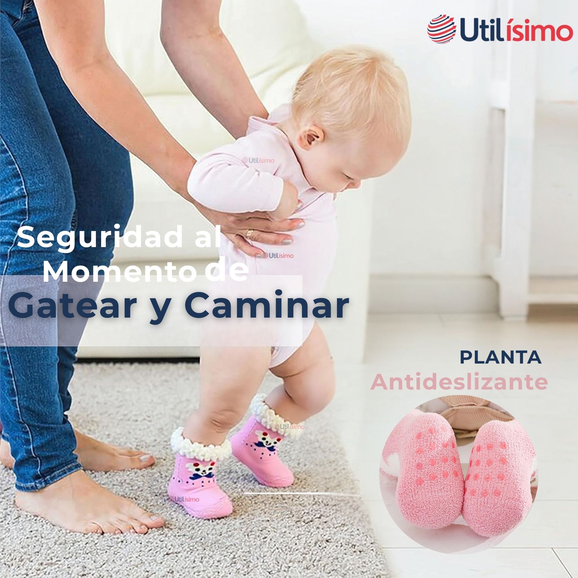 PACK 6 CALCETINES DE CHIPORRO BEBÉ NIÑA ANTIDESLIZANTE COLORES SURTIDOS - 4