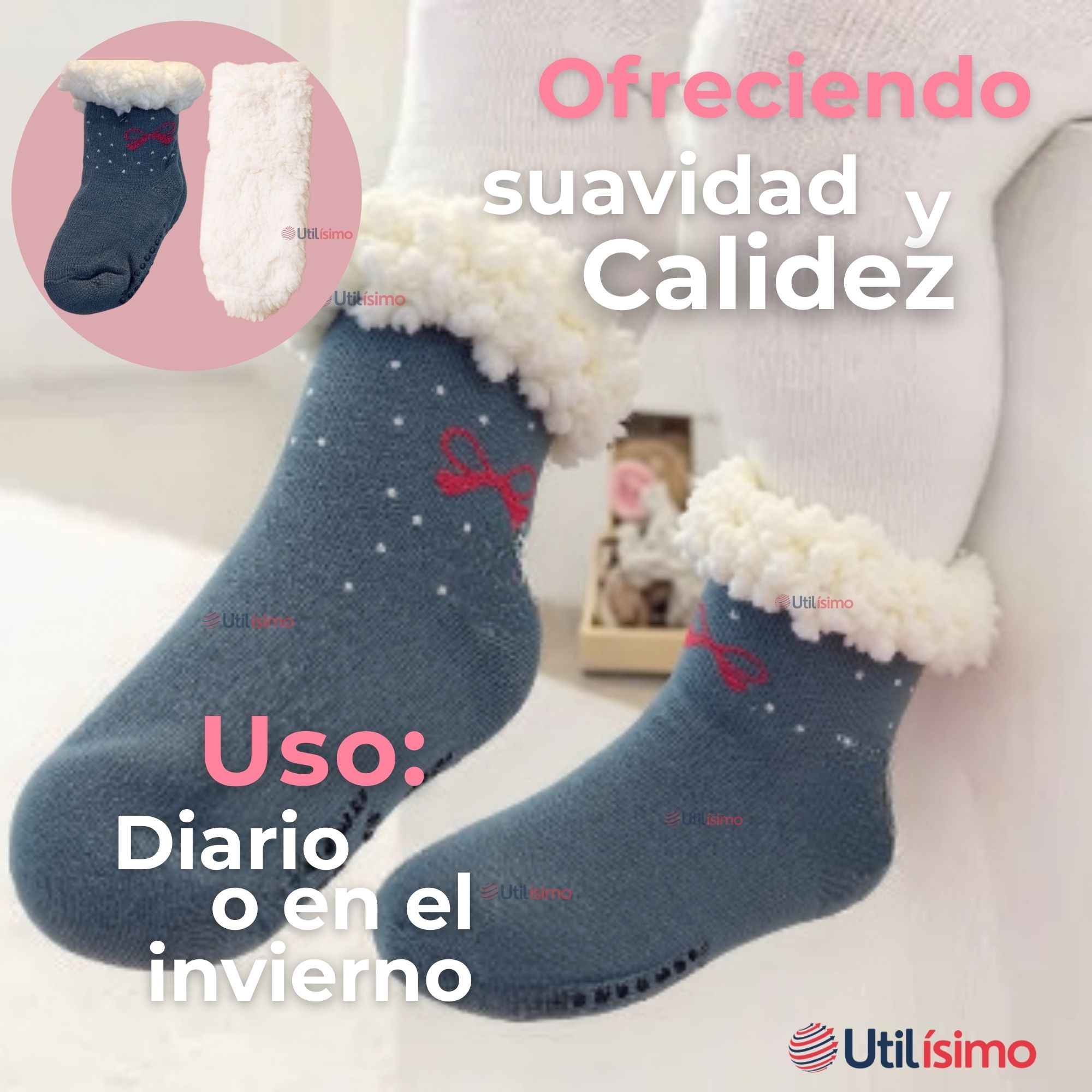 PACK 6 CALCETINES DE CHIPORRO BEBÉ NIÑA ANTIDESLIZANTE COLORES SURTIDOS - 6
