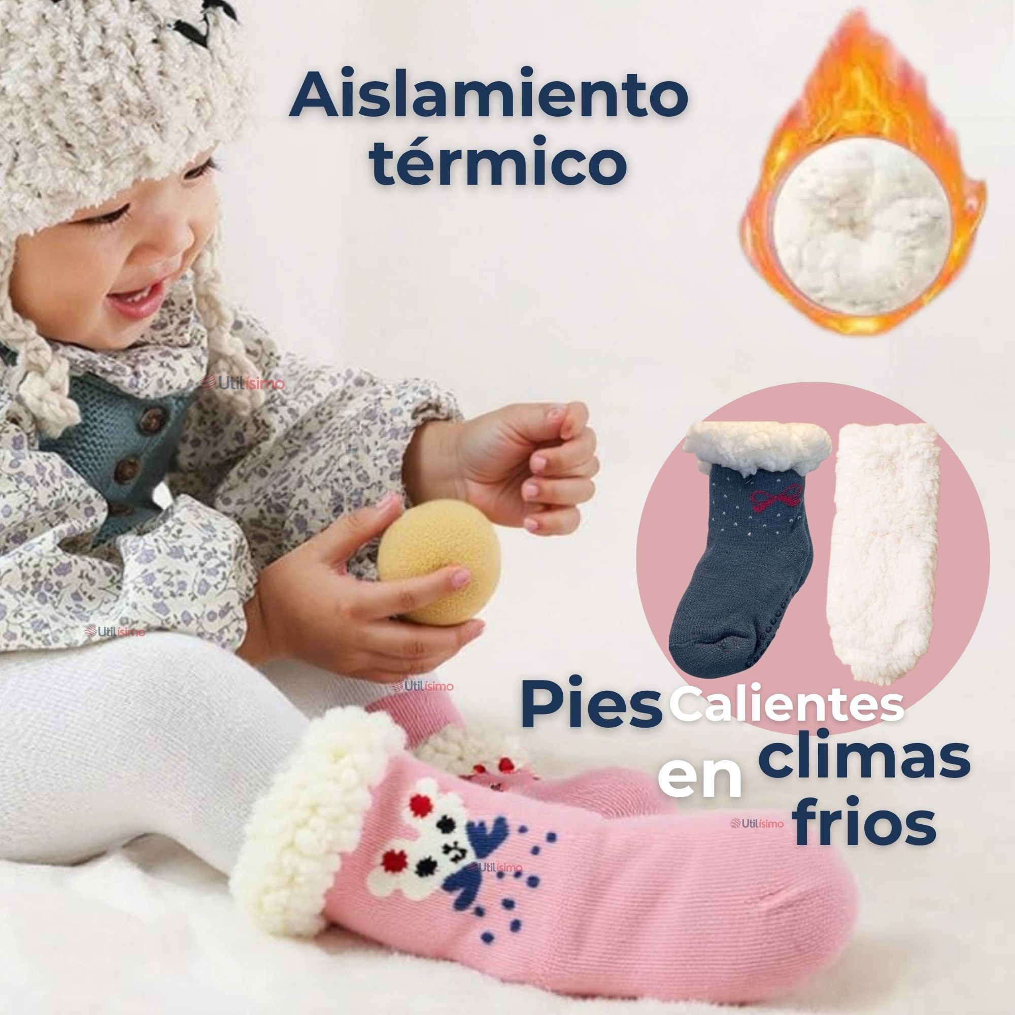 CALCETINES DE CHIPORRO BEBÉ NIÑA ANTIDESLIZANTE COLORES SURTIDOS - 5