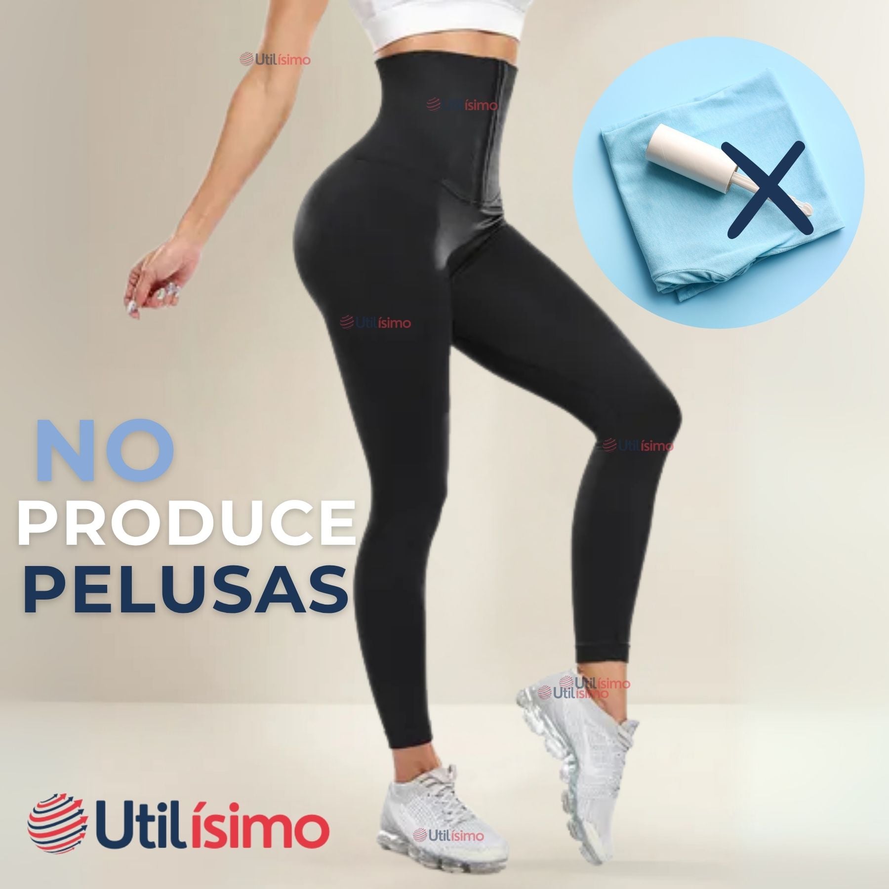 CALZA LEGGINGS DEPORTIVA TIRO ALTO CON FAJA REDUCTORA Y MOLDEADORA MUJER - 2