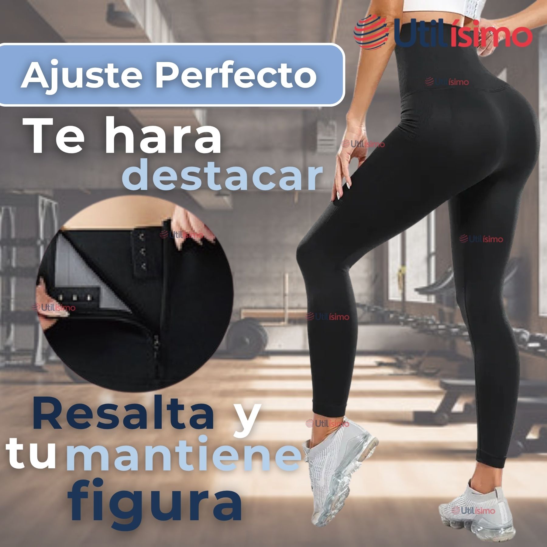 CALZA LEGGINGS DEPORTIVA TIRO ALTO CON FAJA REDUCTORA Y MOLDEADORA MUJER - 5
