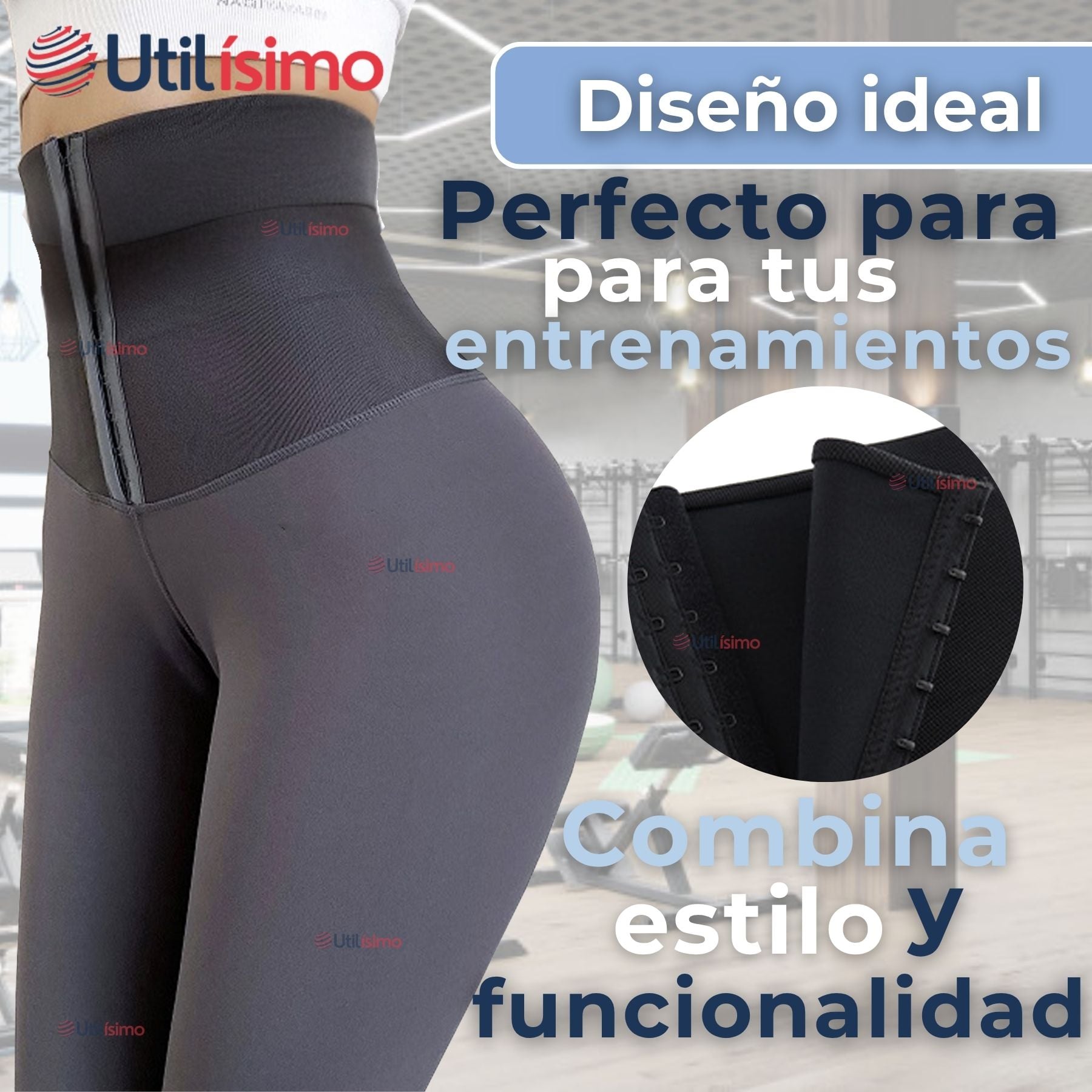 CALZA LEGGINGS DEPORTIVA TIRO ALTO CON FAJA REDUCTORA Y MOLDEADORA MUJER - 6