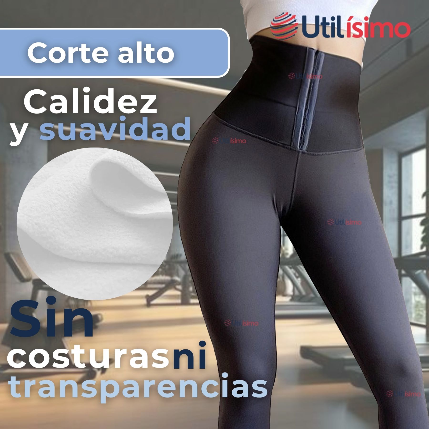 CALZA LEGGINGS DEPORTIVA TIRO ALTO CON FAJA REDUCTORA Y MOLDEADORA MUJER - 8