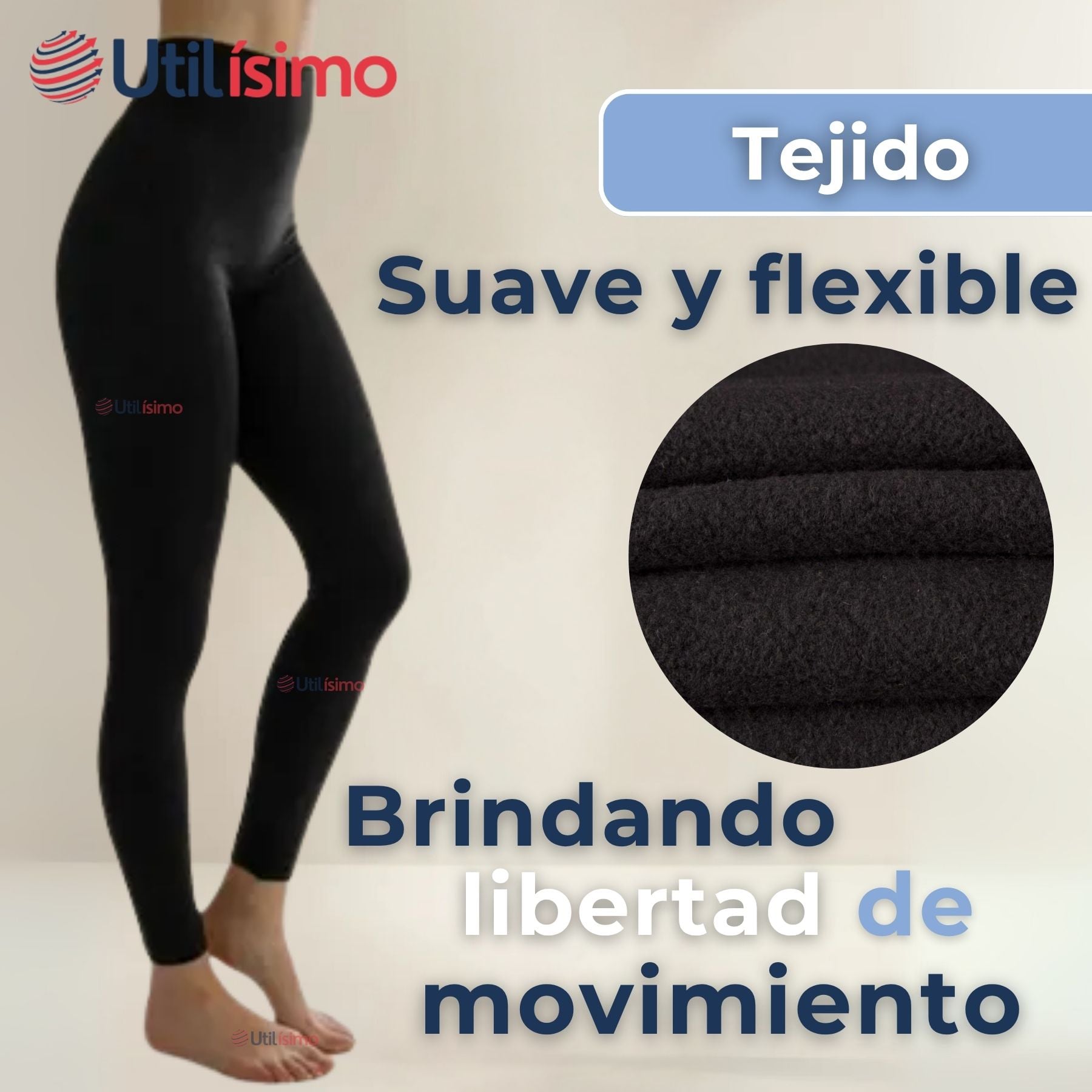 CALZA LEGGINGS CON BRILLO POLAR TIRO ALTO MUJER - 5