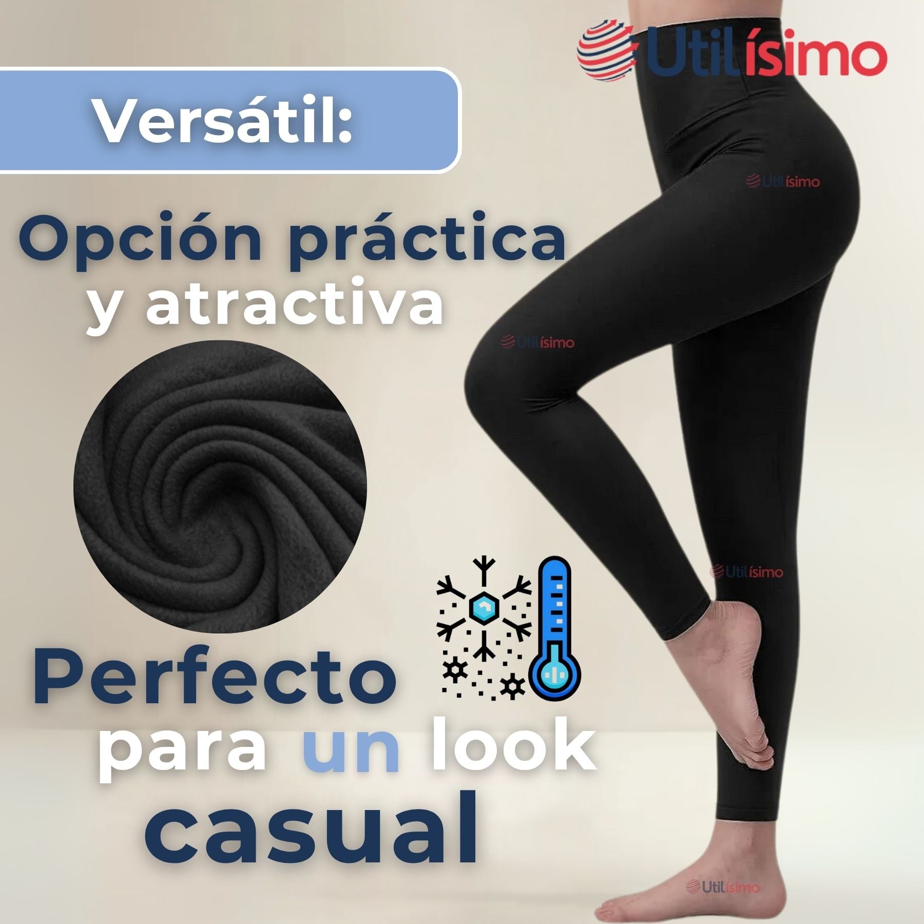 CALZA LEGGINGS CON BRILLO POLAR TIRO ALTO MUJER - 6