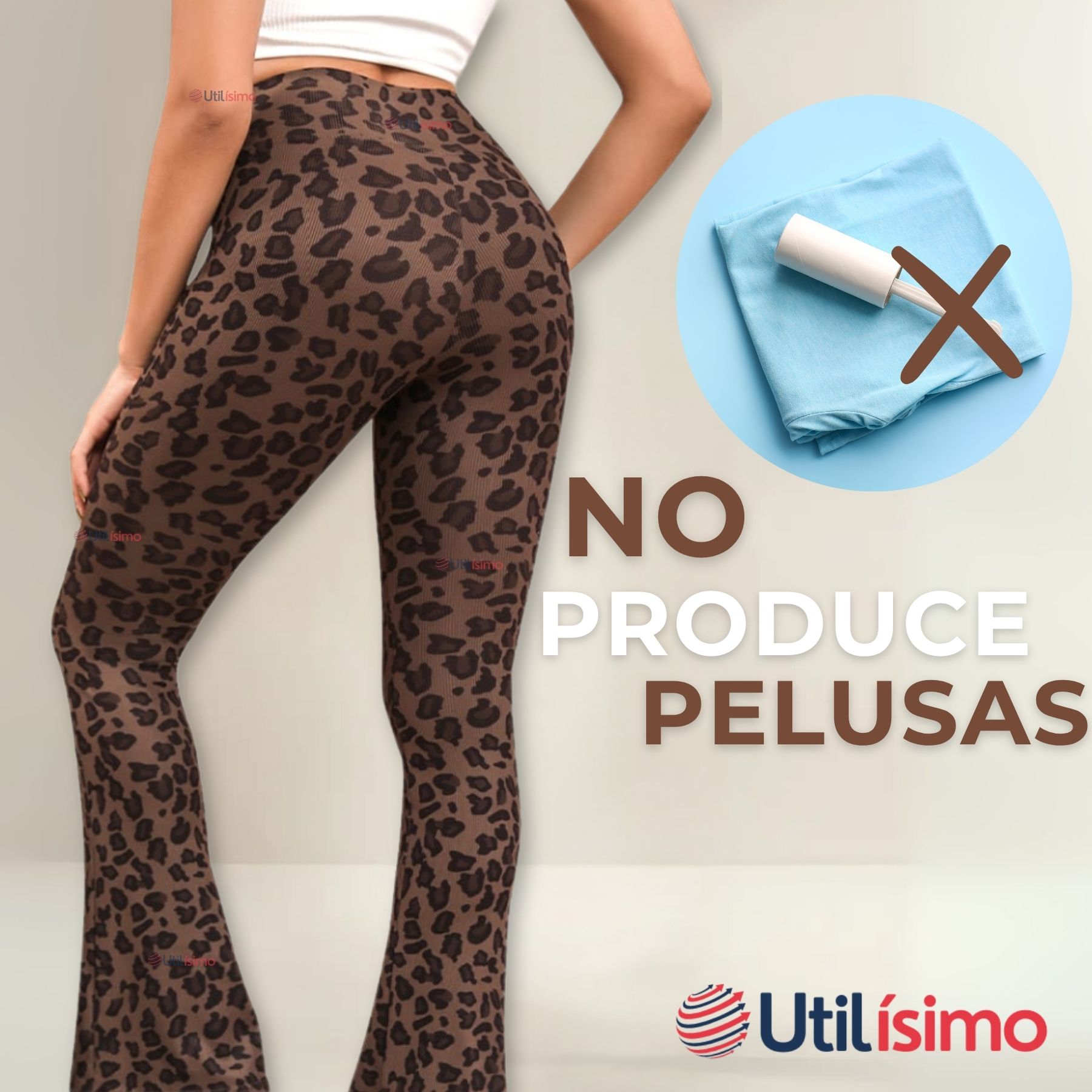 CALZA PALAZZO CON DISEÑO LEOPARDO POLAR TIRO ALTO MUJER LEGGINGS - 9