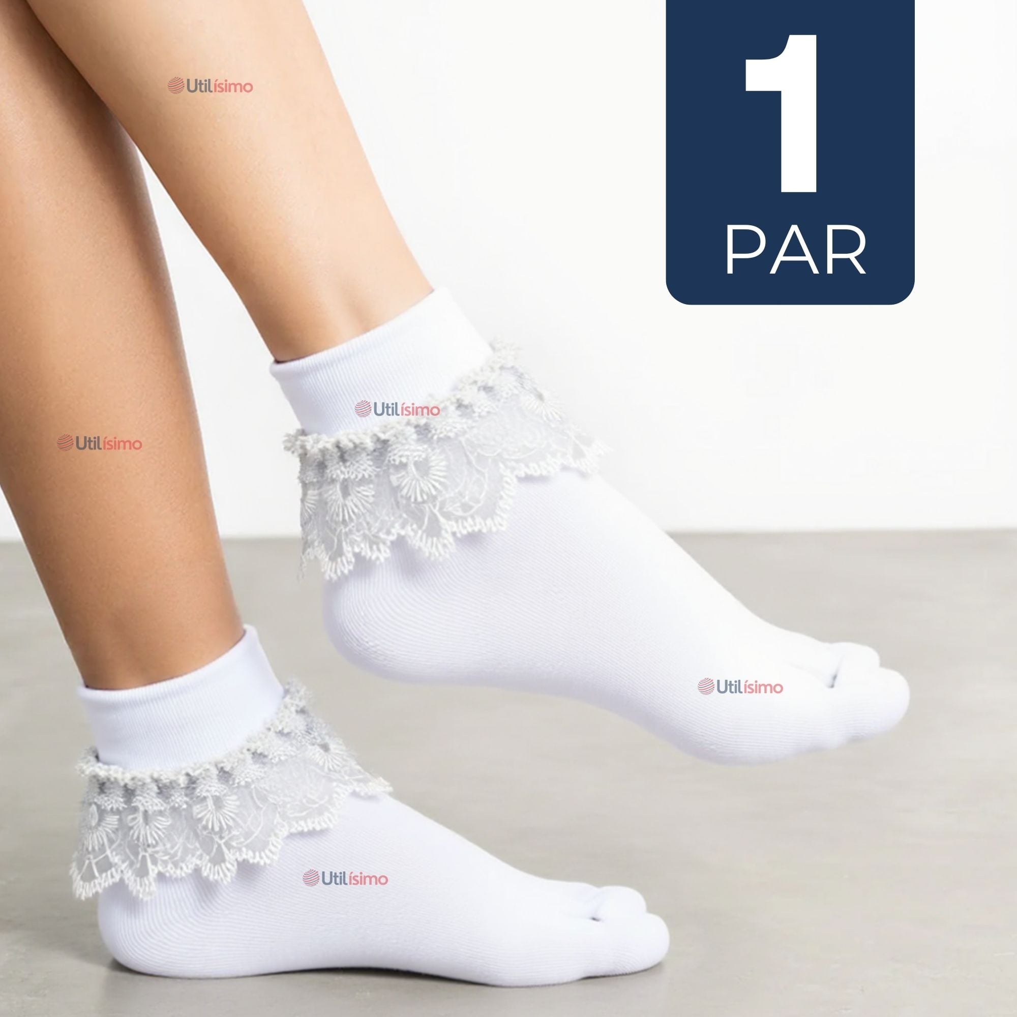 CALCETINES CON VUELO BLANCO NIÑA ALGODON FIESTAS PATRIAS - 1