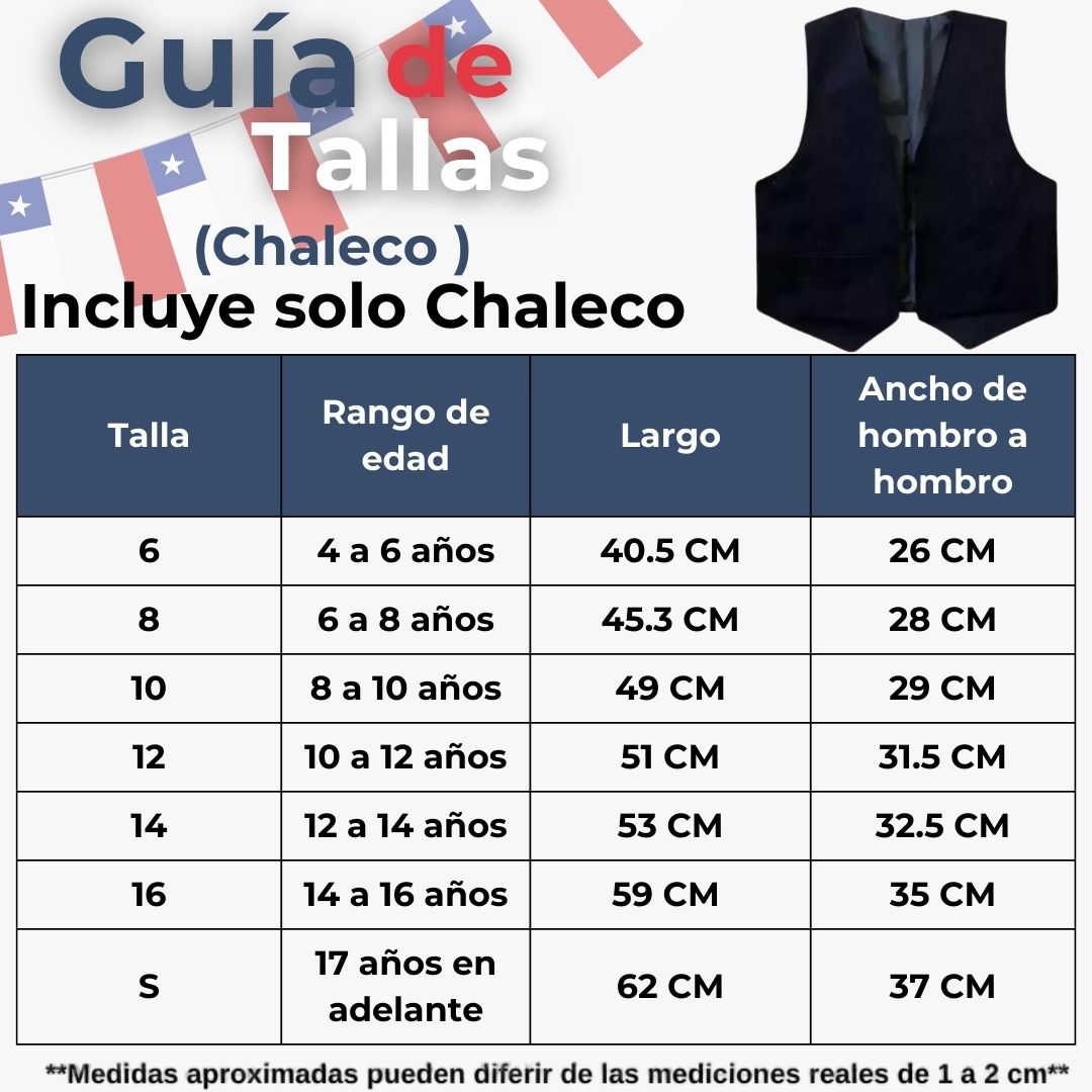 CHALECO BOLERO NORTINO NIÑO FIESTAS PATRIAS NEGRO - 3