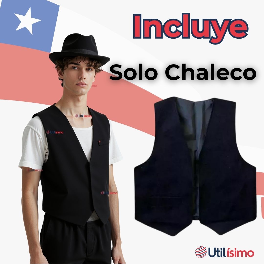 CHALECO BOLERO NORTINO NIÑO FIESTAS PATRIAS NEGRO - 5