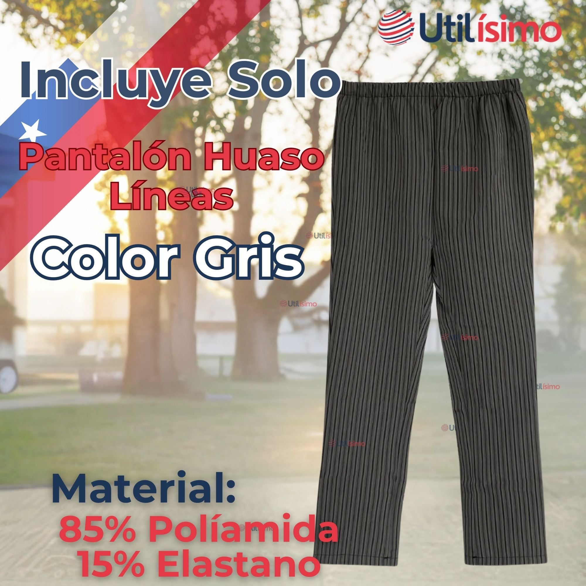 PANTALON HUASO JUVENIL GRIS CON RAYAS FIESTAS PATRIAS - 2