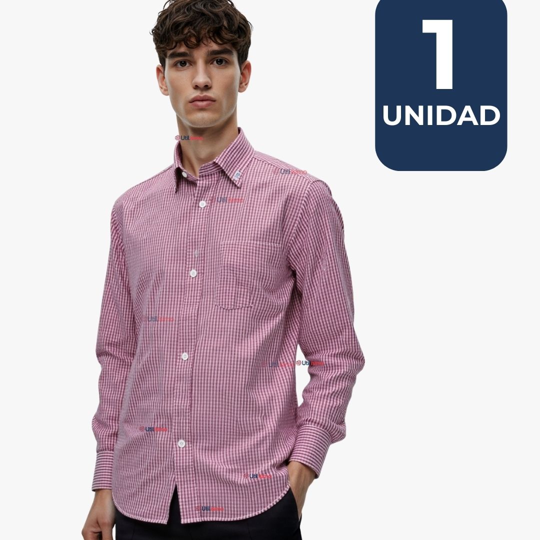 CAMISA HUASO CUADRILLE ALGODON NIÑO JUVENIL COLOR ROJO - 1