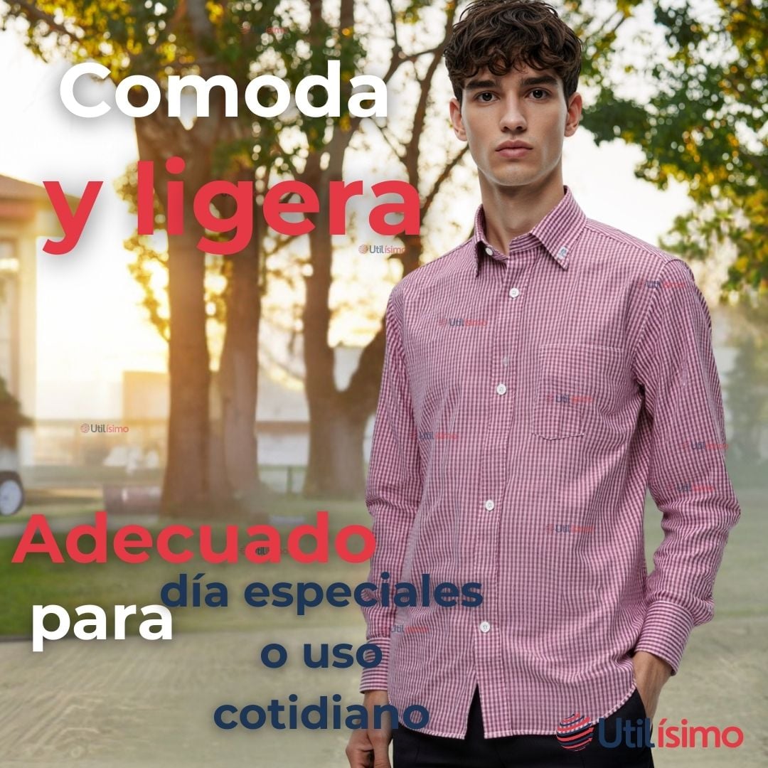 CAMISA HUASO CUADRILLE ALGODON NIÑO JUVENIL COLOR ROJO - 6