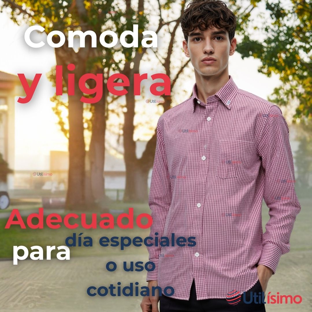 CAMISA HUASO CUADRILLE ALGODON NIÑO JUVENIL COLOR ROJO - 6
