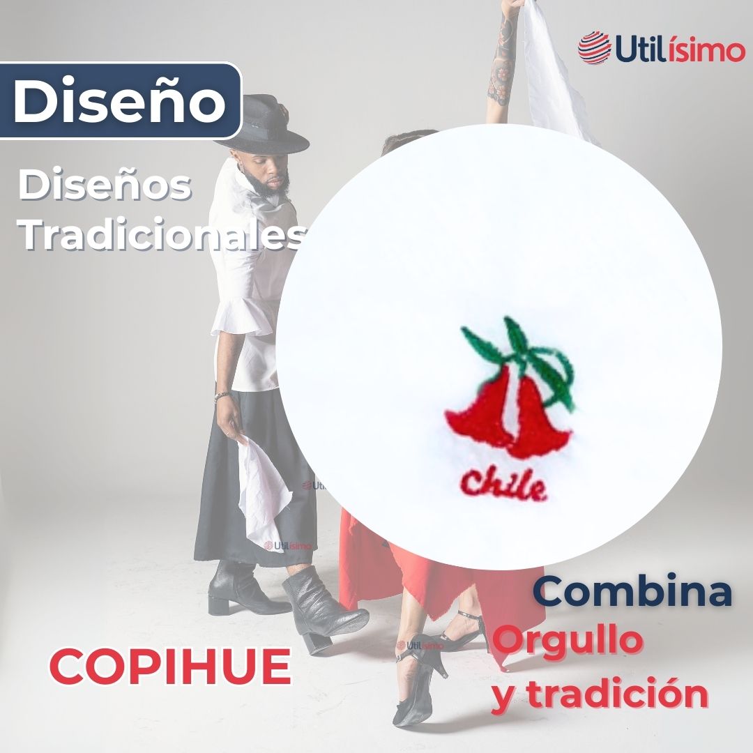 PACK 6 PAÑUELOS BAILE CUECA 36 CM BORDADOS VIVA CHILE FIESTAS PATRIAS - 4