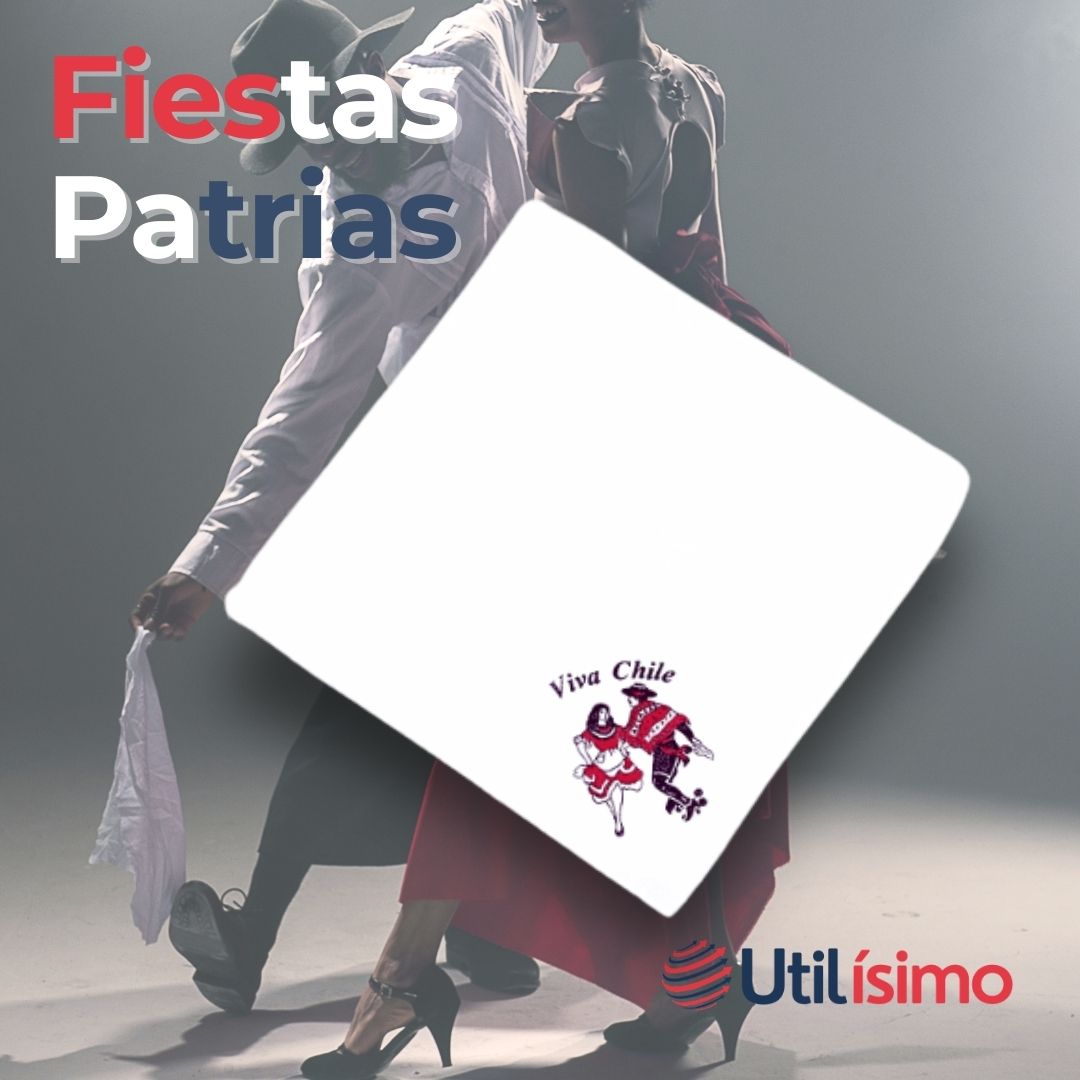 PACK 3 PAÑUELOS BAILE CUECA 36CM BORDADO PAREJA FIESTAS PATRIAS - 7