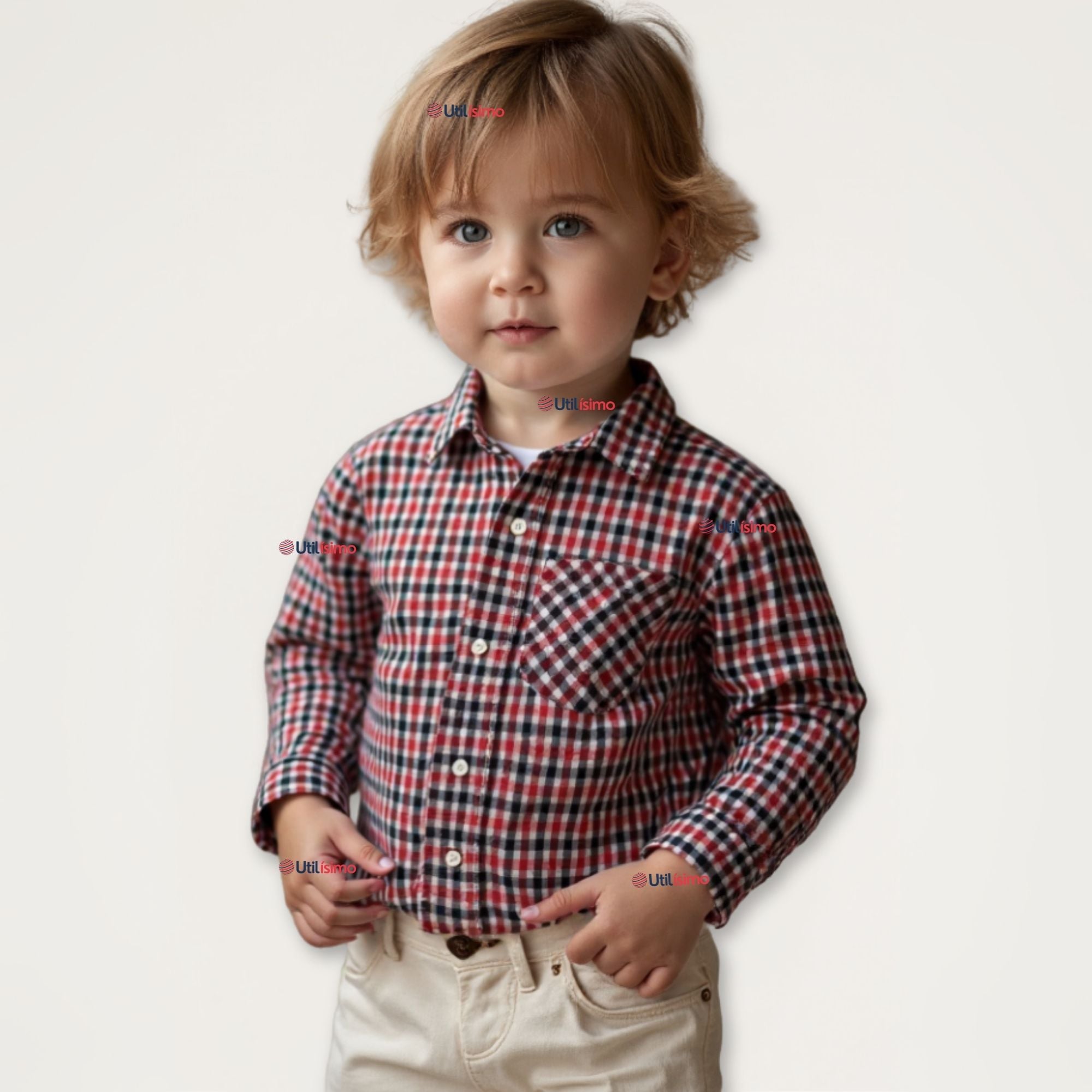 CAMISA HUASO CUADRILLE CUADRO MANGA LARGA 100% ALGODON NEGRO ROJO CASUAL - 1