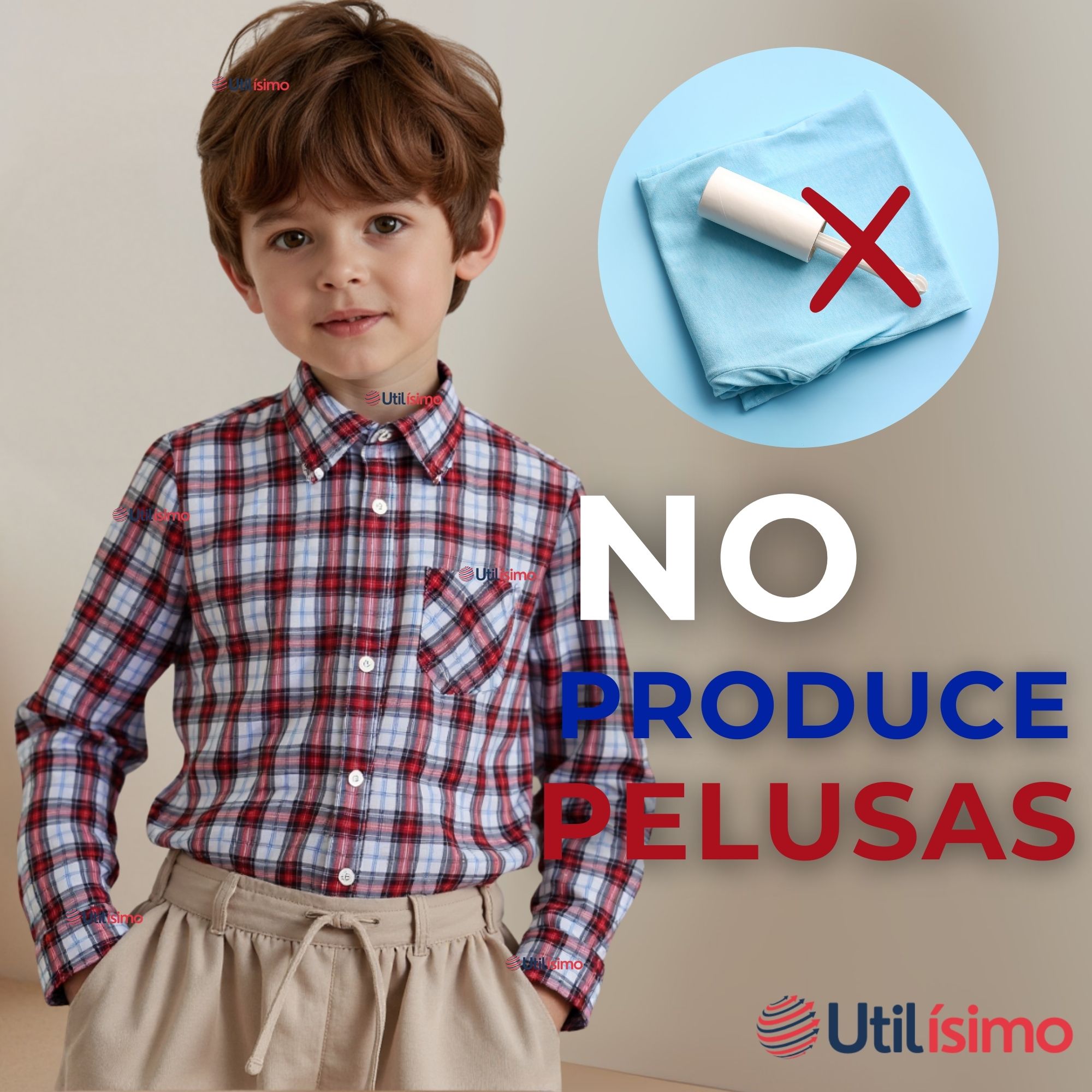 CAMISA HUASO CUADRILLE CUADRO MANGA LARGA 100% ALGODON AZUL BLANCO CASUAL - 2