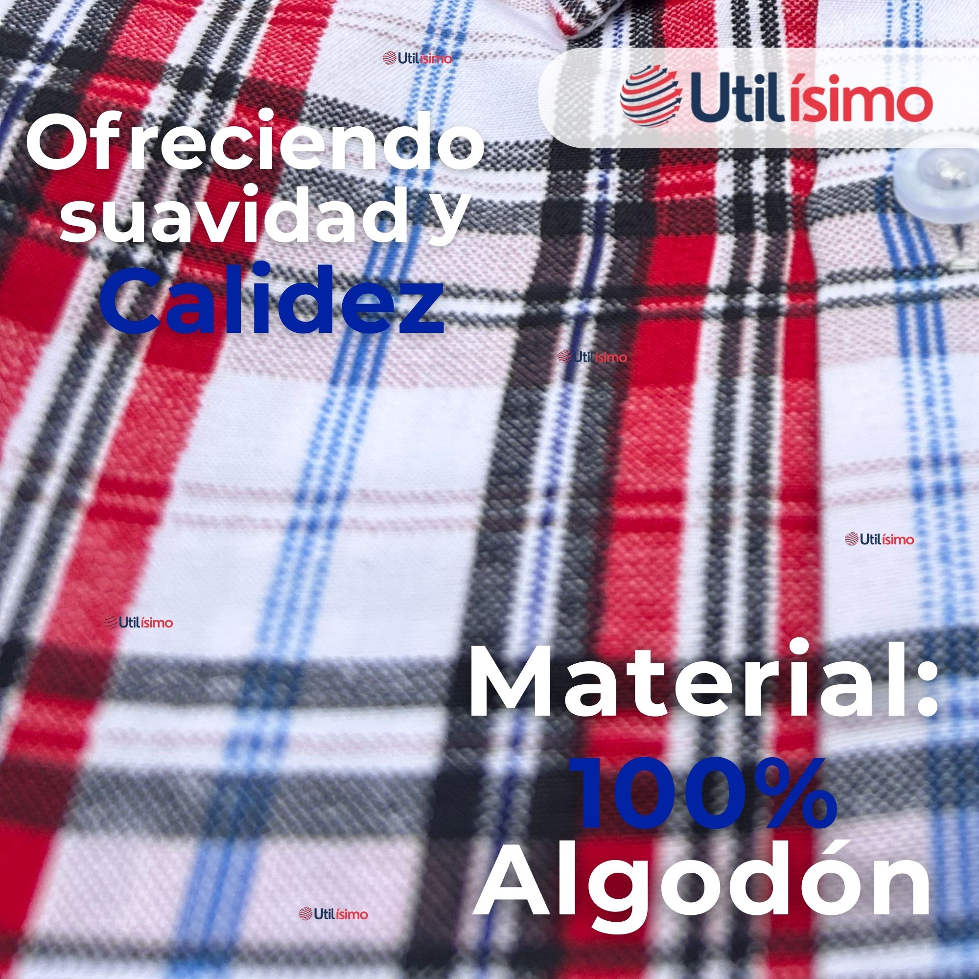CAMISA HUASO CUADRILLE CUADRO MANGA LARGA 100% ALGODON AZUL BLANCO CASUAL - 9
