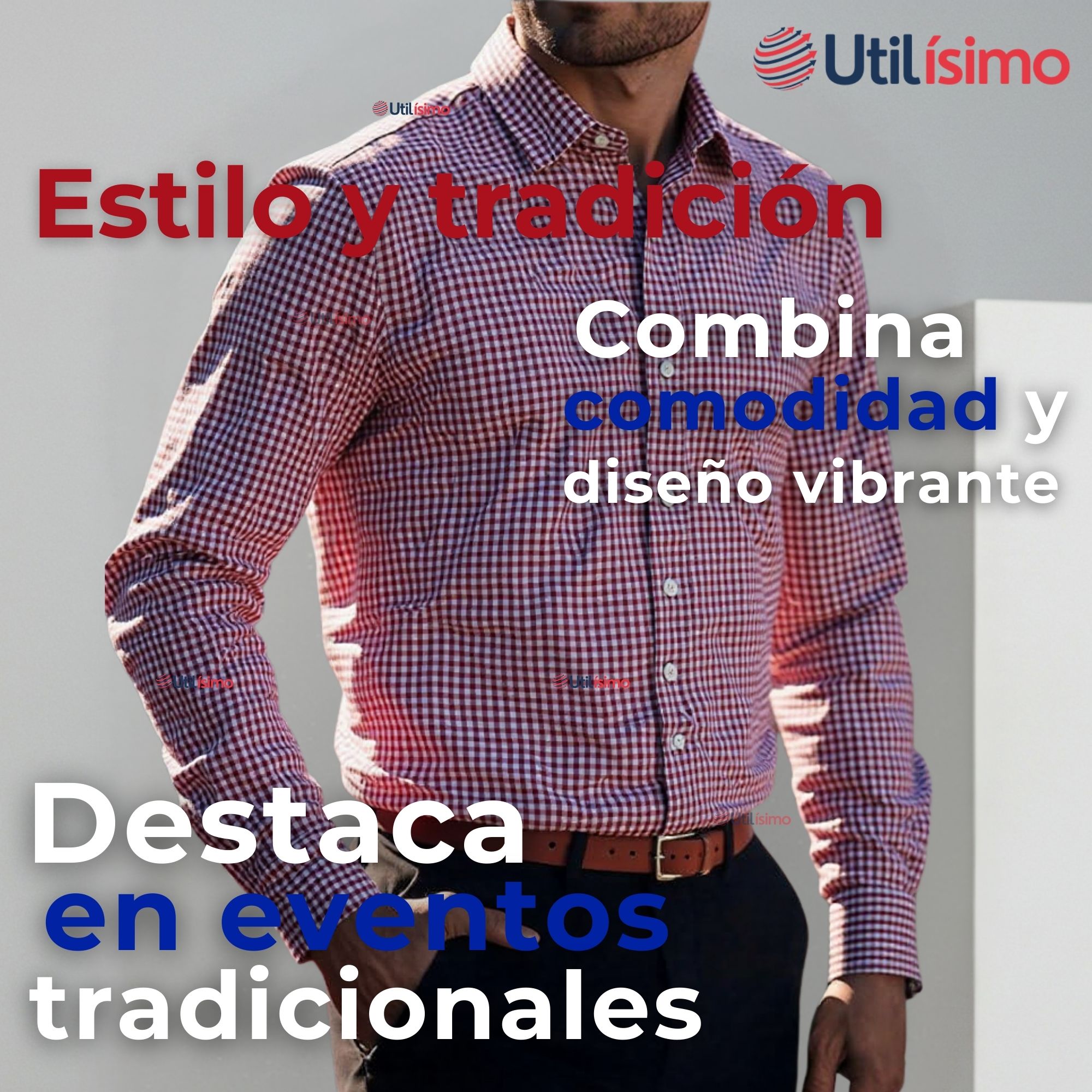 CAMISA HUASO CUADRILLE  CUADRO MANGA LARGA 100% ALGODON ROJO NEGRO CASUAL - 6