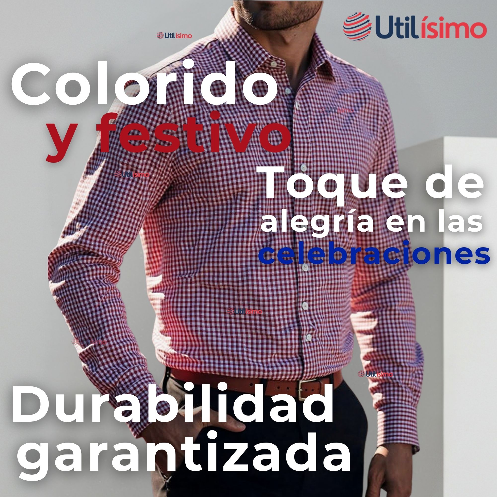 CAMISA HUASO CUADRILLE CUADRO MANGA LARGA 100% ALGODON ROJO NEGRO CASUAL - 8