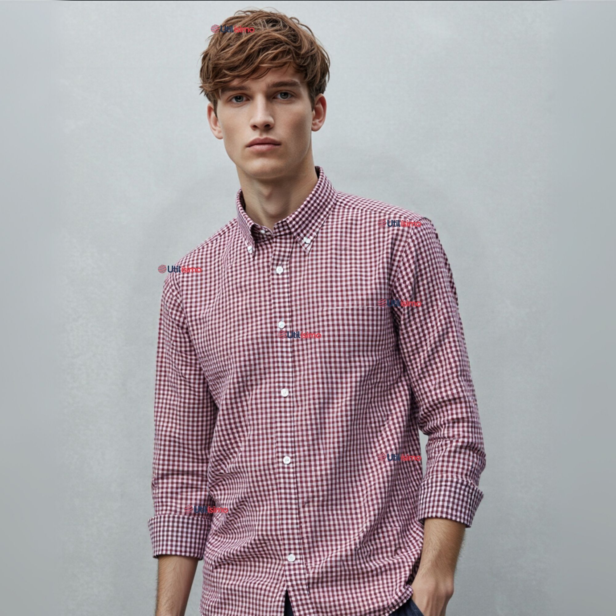 CAMISA HUASO CUADRILLE  CUADRO MANGA LARGA 100% ALGODON ROJO NEGRO - 1