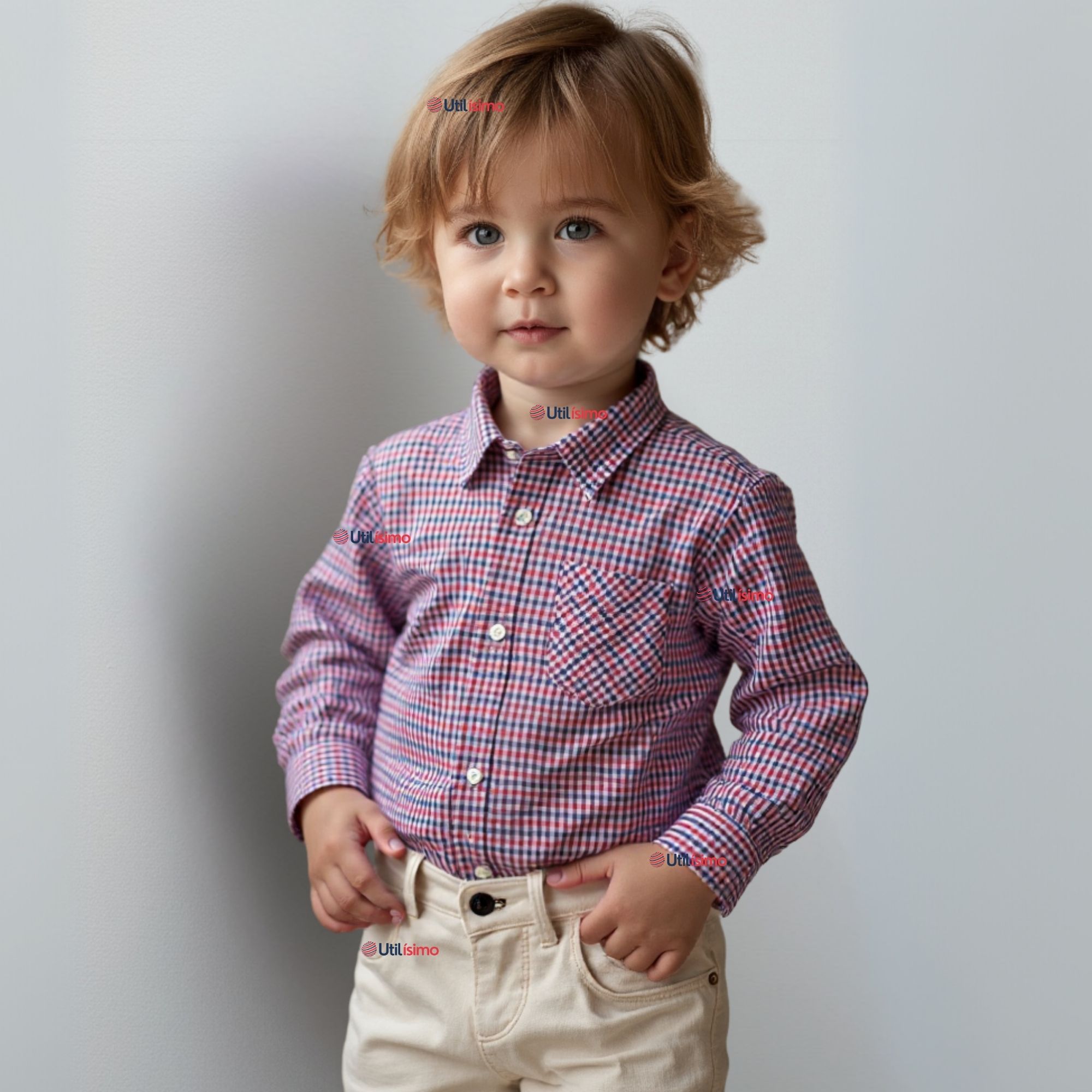 CAMISA HUASO CUADRILLE CUADRO MANGA LARGA 100% ALGODON AZUL ROJO CASUAL - 1