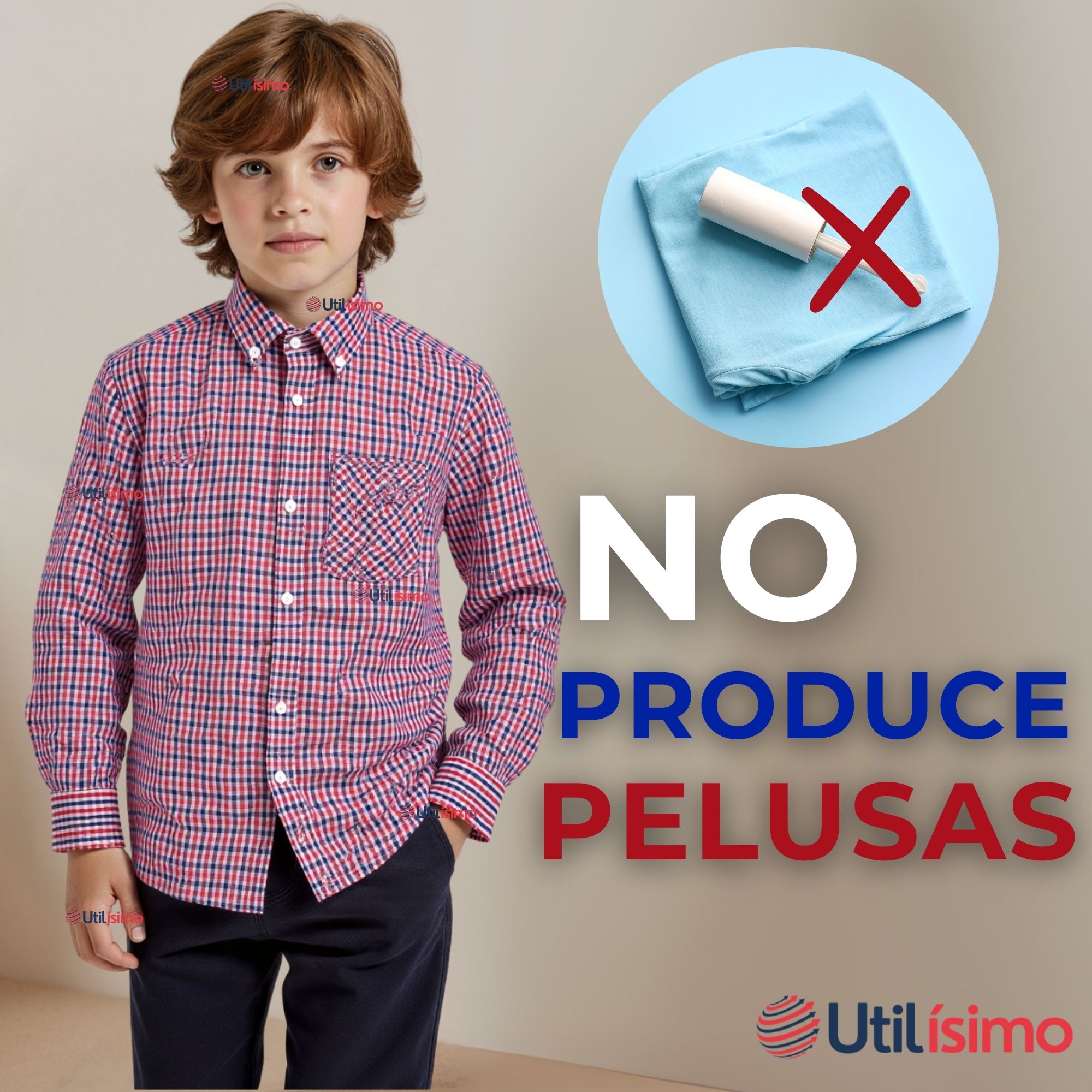 CAMISA HUASO CUADRILLE CUADRO MANGA LARGA 100% ALGODON AZUL ROJO CASUAL - 2