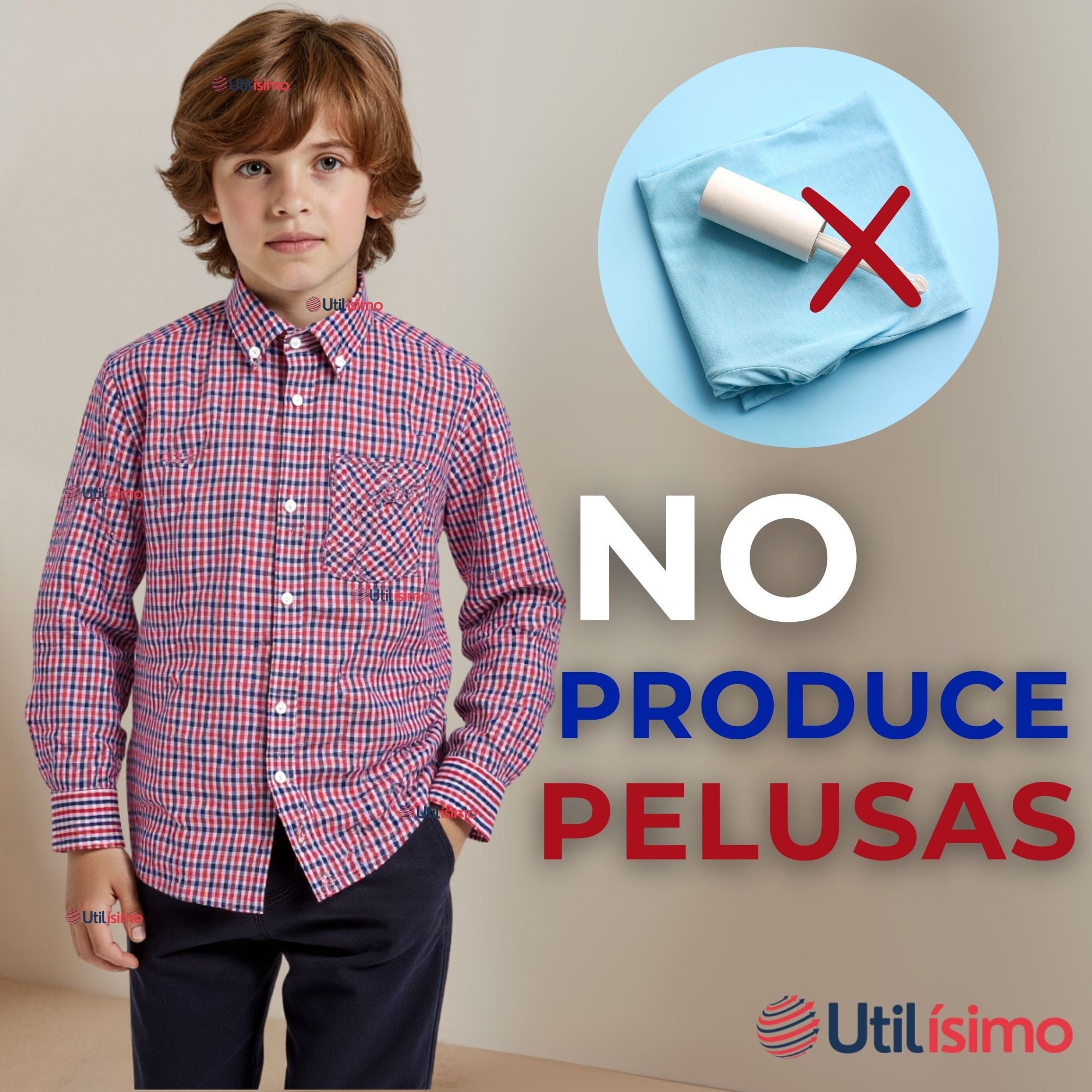 CAMISA HUASO CUADRILLE CUADRO MANGA LARGA 100% ALGODON AZUL ROJO - 2
