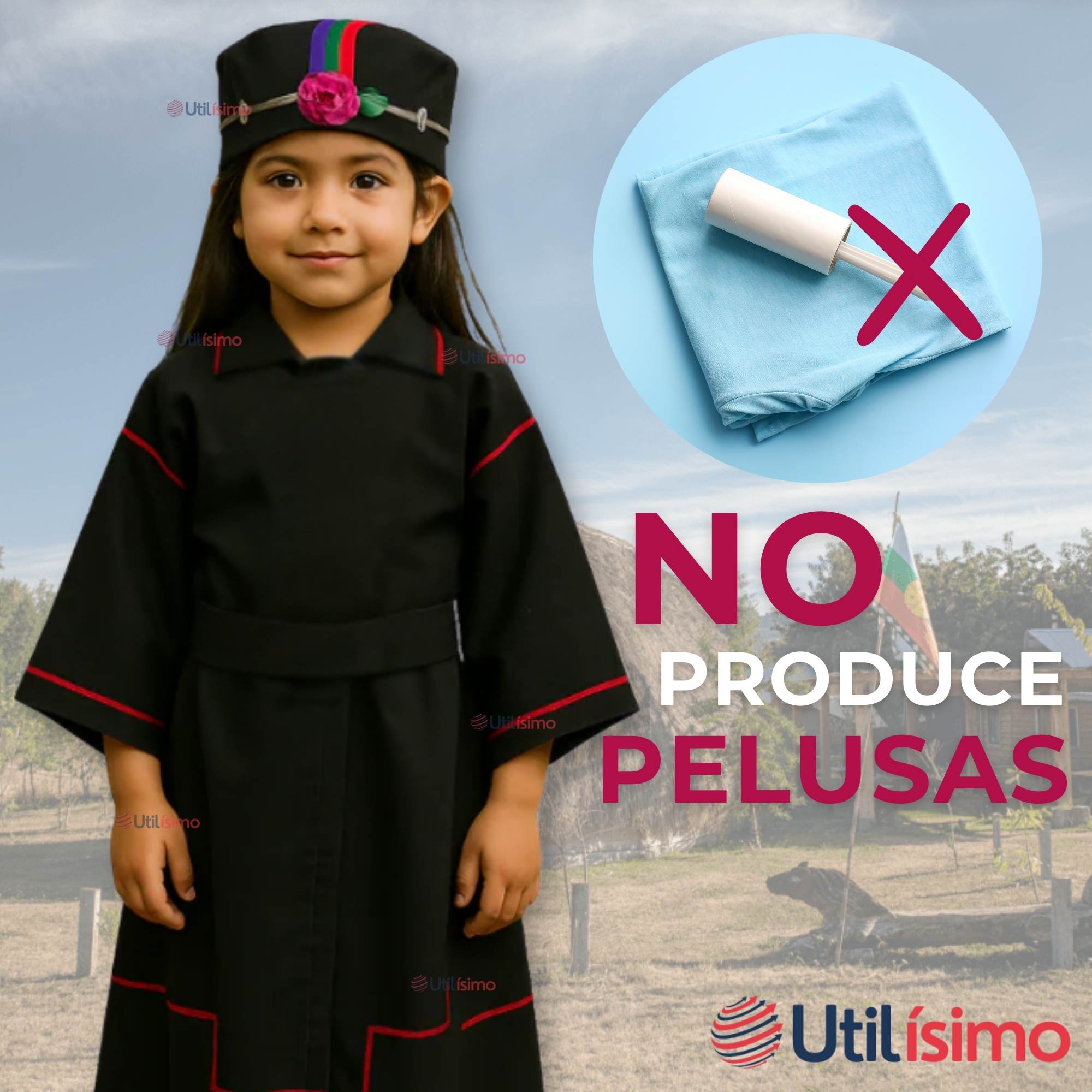 TRAJE VESTIDO MAPUCHE NIÑA 4 AÑOS HASTA TALLA S VESTIMENTA TIPICA - 2