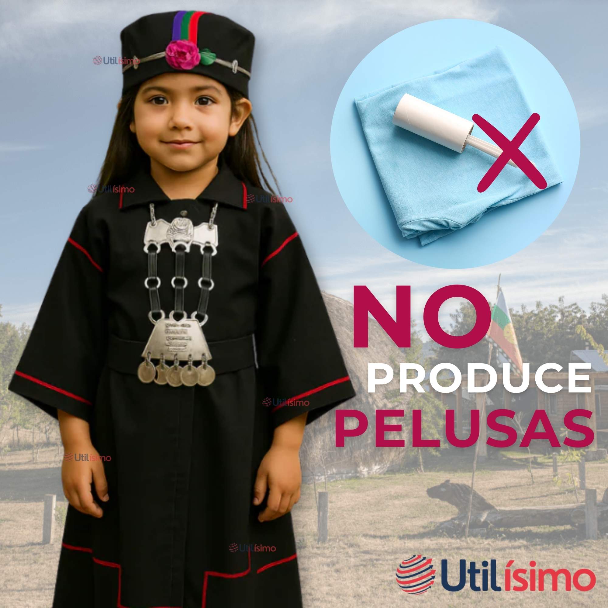 TRAJE VESTIDO MAPUCHE NIÑA INCLUYE TRAPELACUCHA 4 AÑOS HASTA TALLA S VESTIMENTA TIPICA - 2