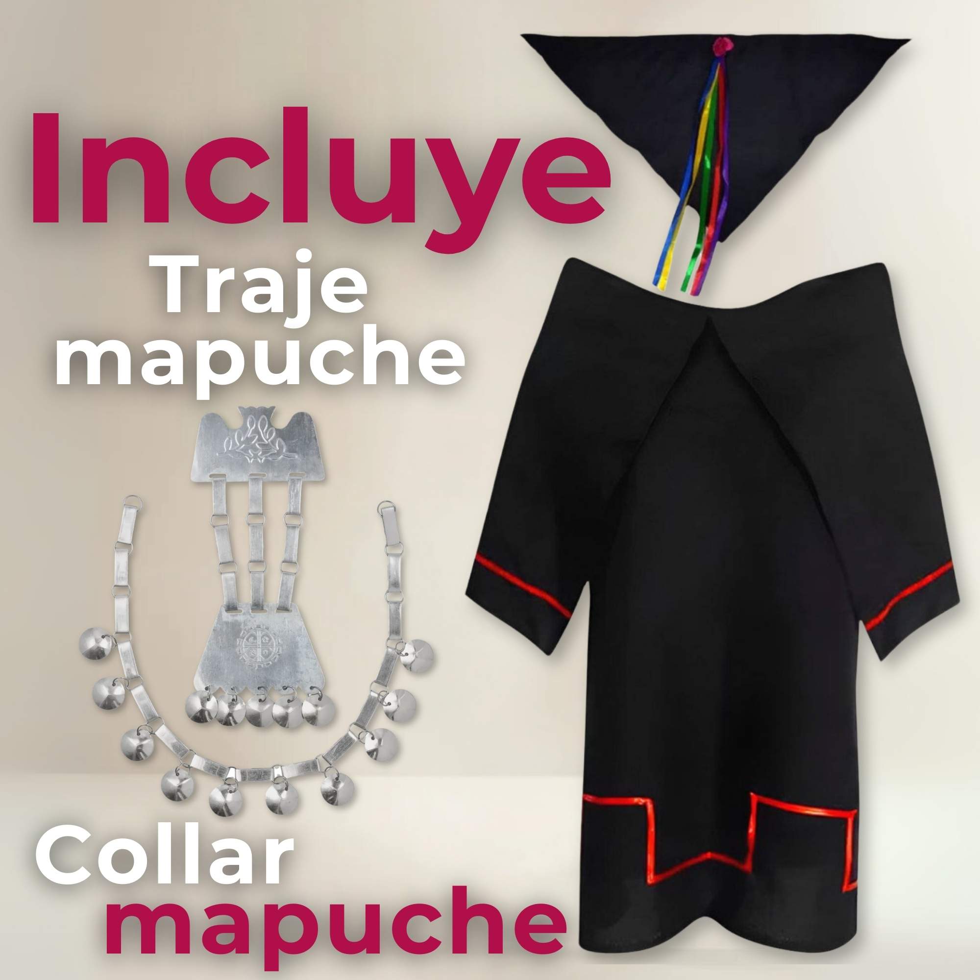 TRAJE VESTIDO MAPUCHE NIÑA INCLUYE TRAPELACUCHA 4 AÑOS HASTA TALLA S VESTIMENTA TIPICA - 5