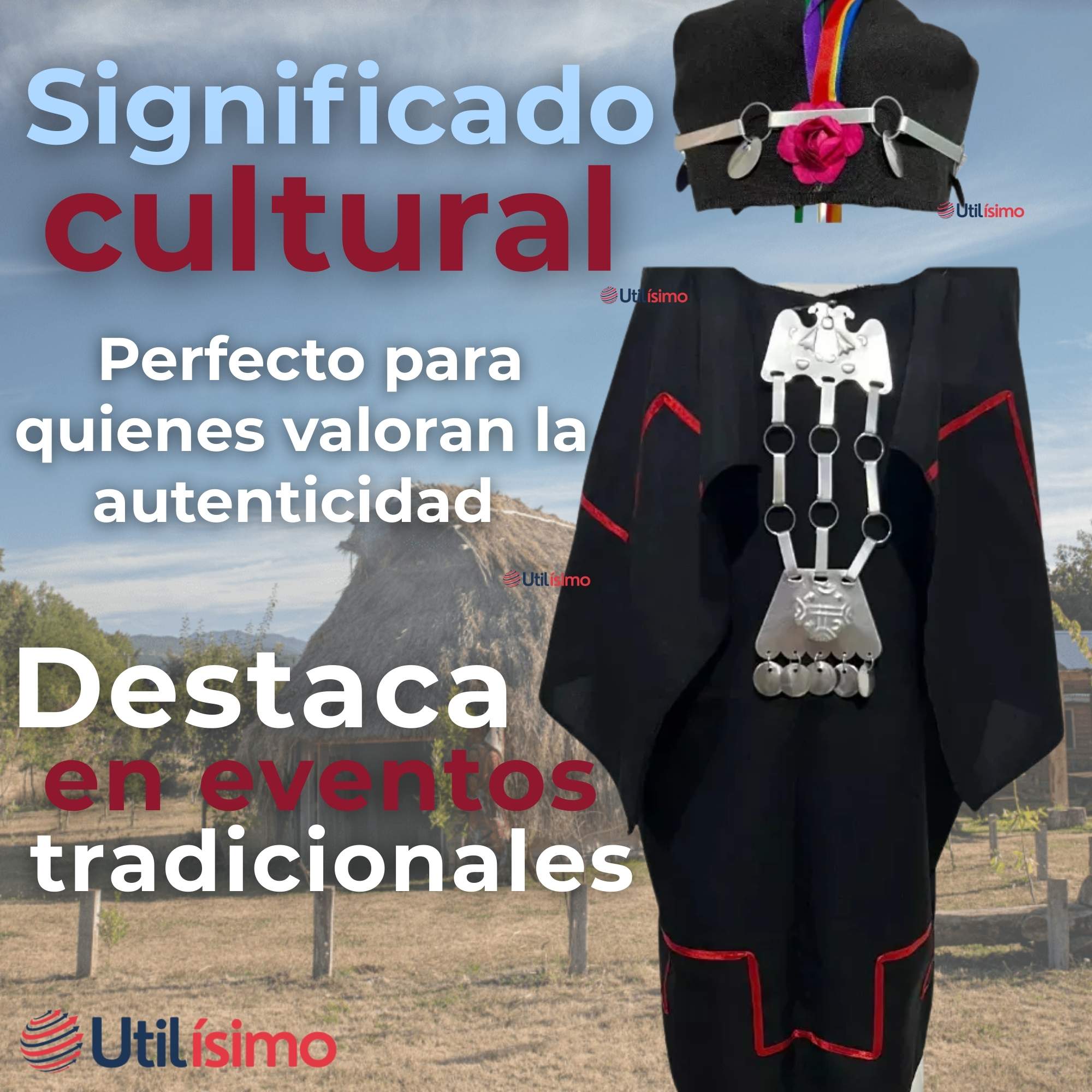 COLLAR TRAPELACUCHA MAPUCHE MACHI ALUMINIO FIESTAS PATRIAS - 7