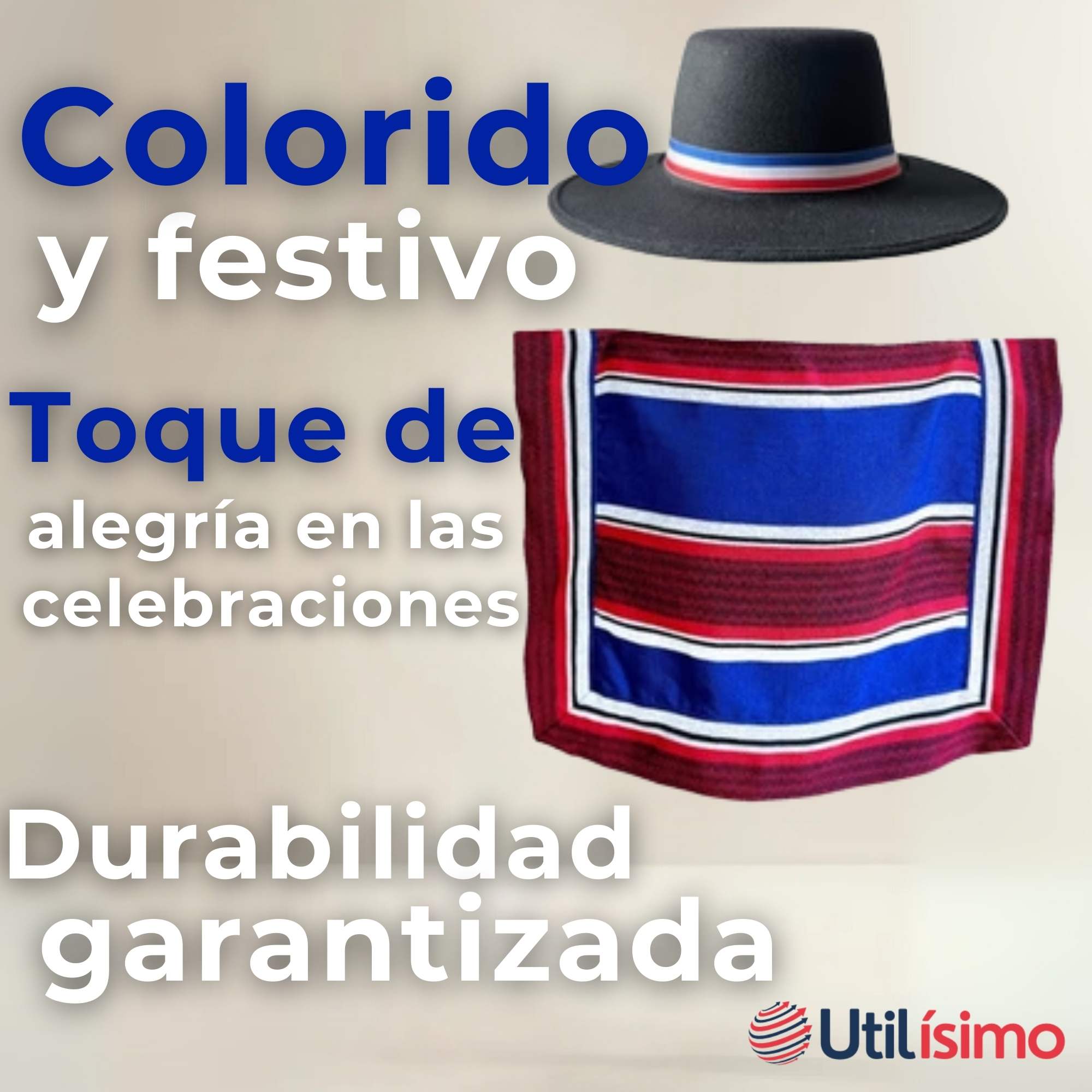 PONCHO MANTA HUASO CUECA FIESTAS PATRIAS PARA NIÑOS - 2