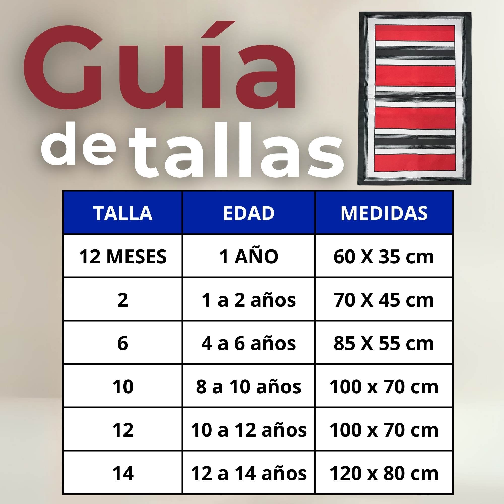 PONCHO MANTA HUASO CUECA FIESTAS PATRIAS PARA NIÑOS - 2
