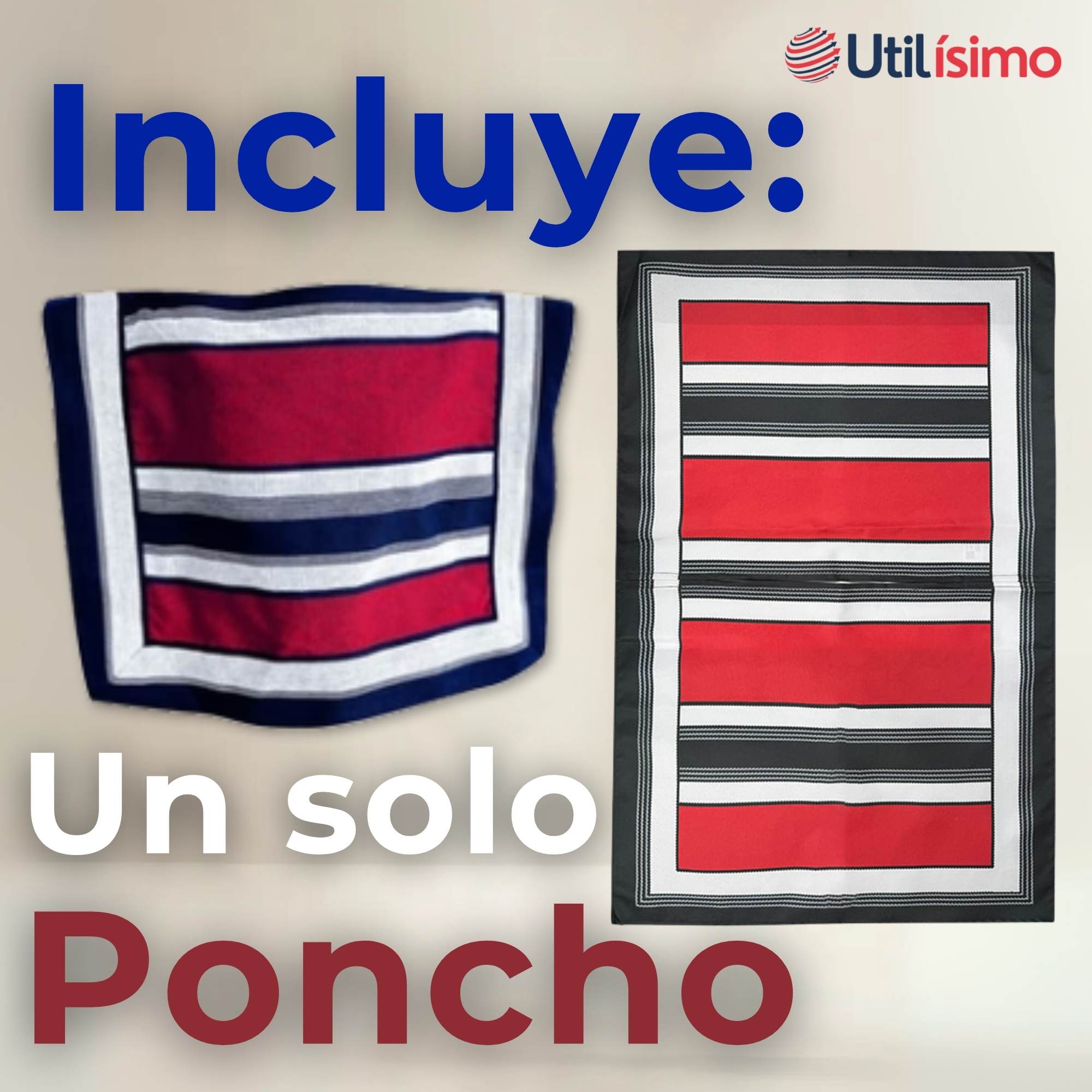 PONCHO MANTA HUASO CUECA FIESTAS PATRIAS PARA NIÑOS - 3