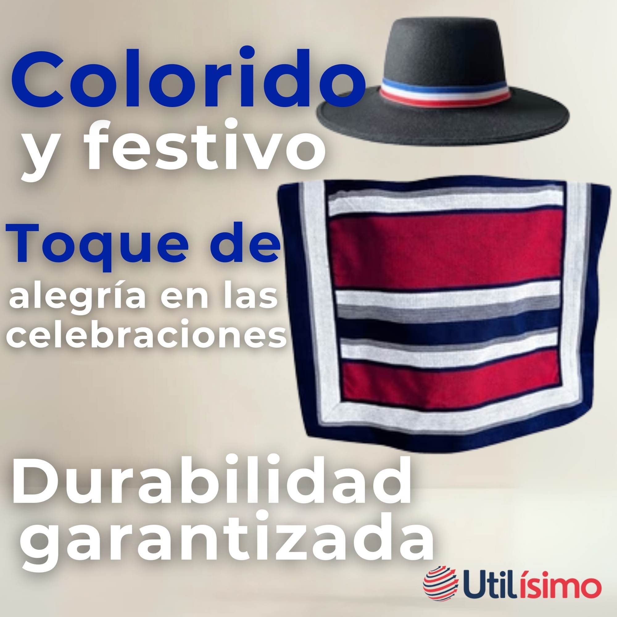 PONCHO MANTA HUASO CUECA FIESTAS PATRIAS PARA NIÑOS - 7