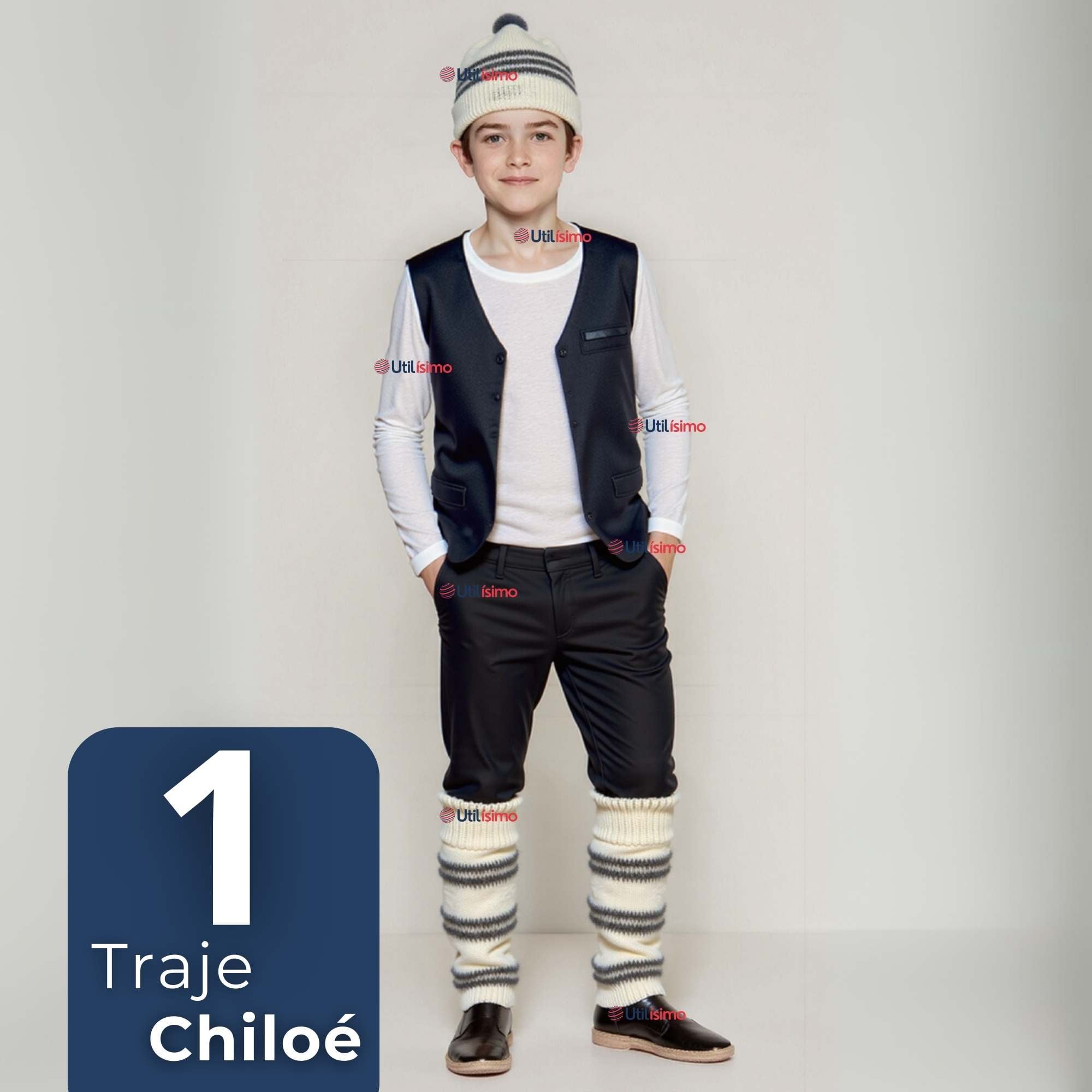 TRAJE CHILOTE INCLUYE POLERA FIESTAS PATRIAS NIÑO CHILE - 1