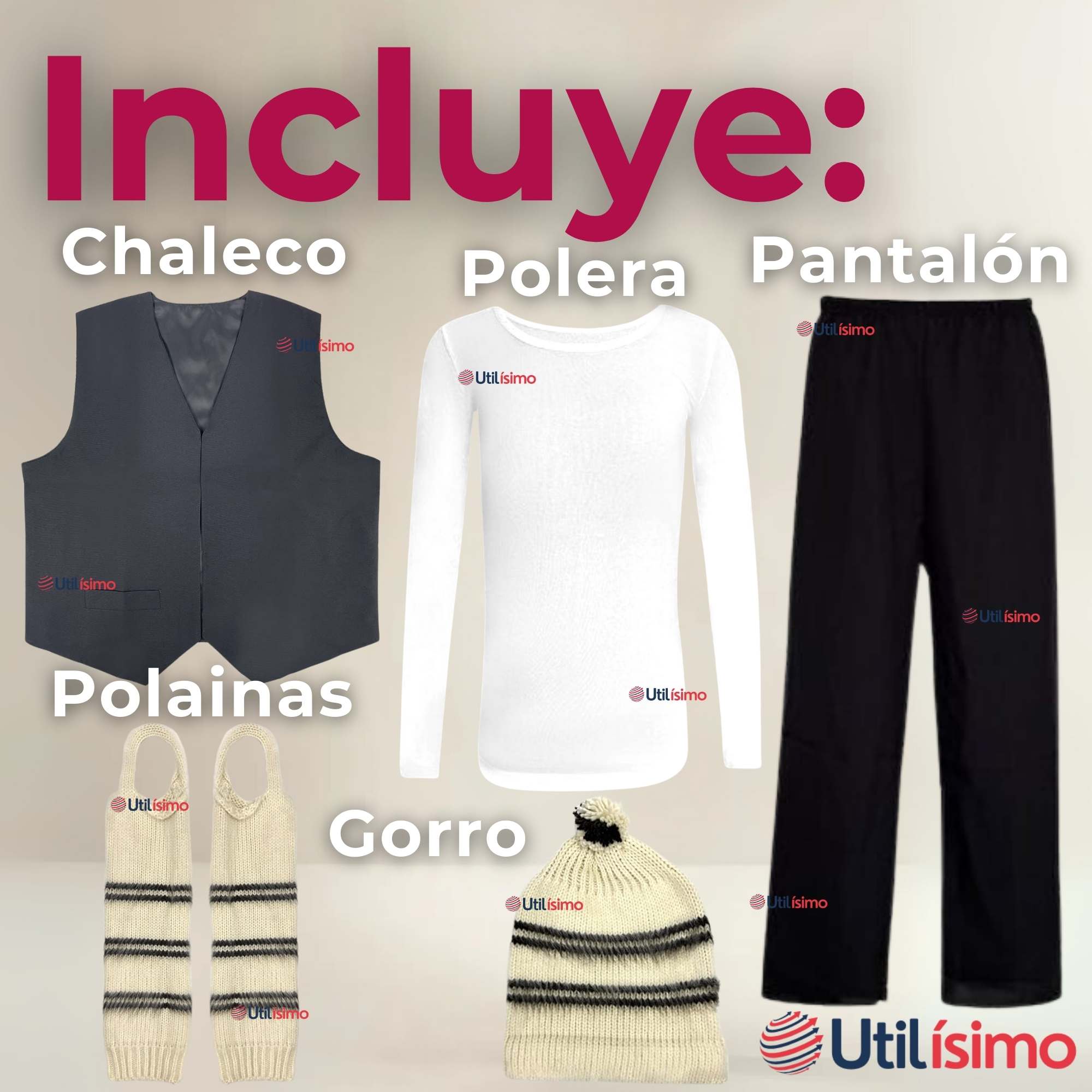 TRAJE CHILOTE INCLUYE POLERA FIESTAS PATRIAS NIÑO CHILE - 3