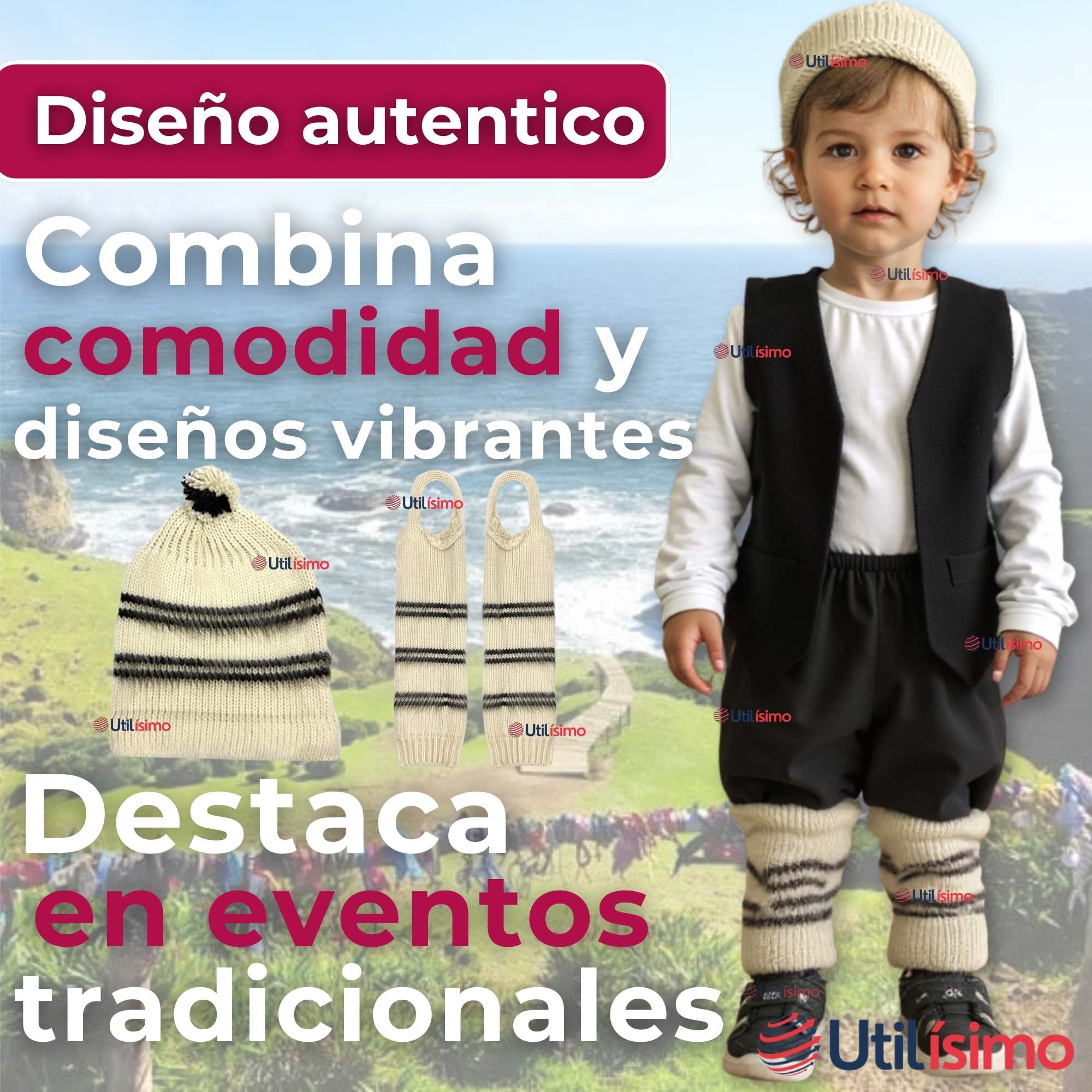 TRAJE CHILOTE INCLUYE POLERA FIESTAS PATRIAS NIÑO CHILE - 6