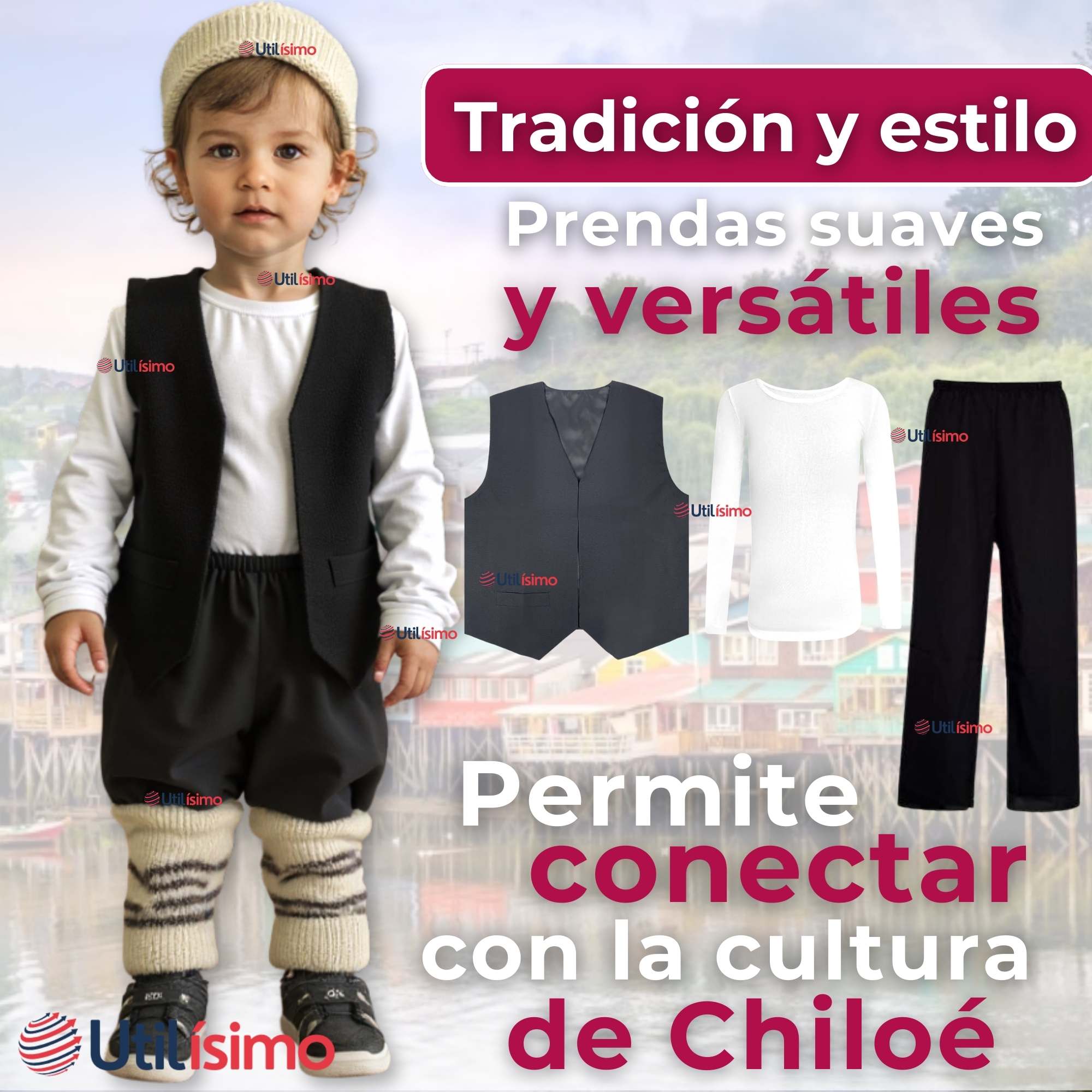 TRAJE CHILOTE INCLUYE POLERA FIESTAS PATRIAS NIÑO CHILE - 8