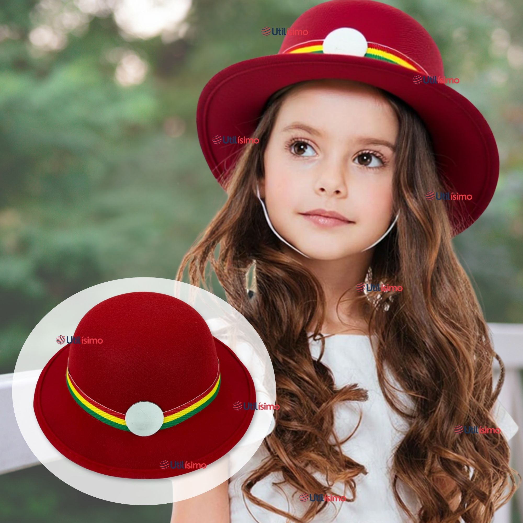 SOMBRERO NORTINO NIÑA FIESTAS PATRIAS GORRO ROJO BAILE DANZA - 1