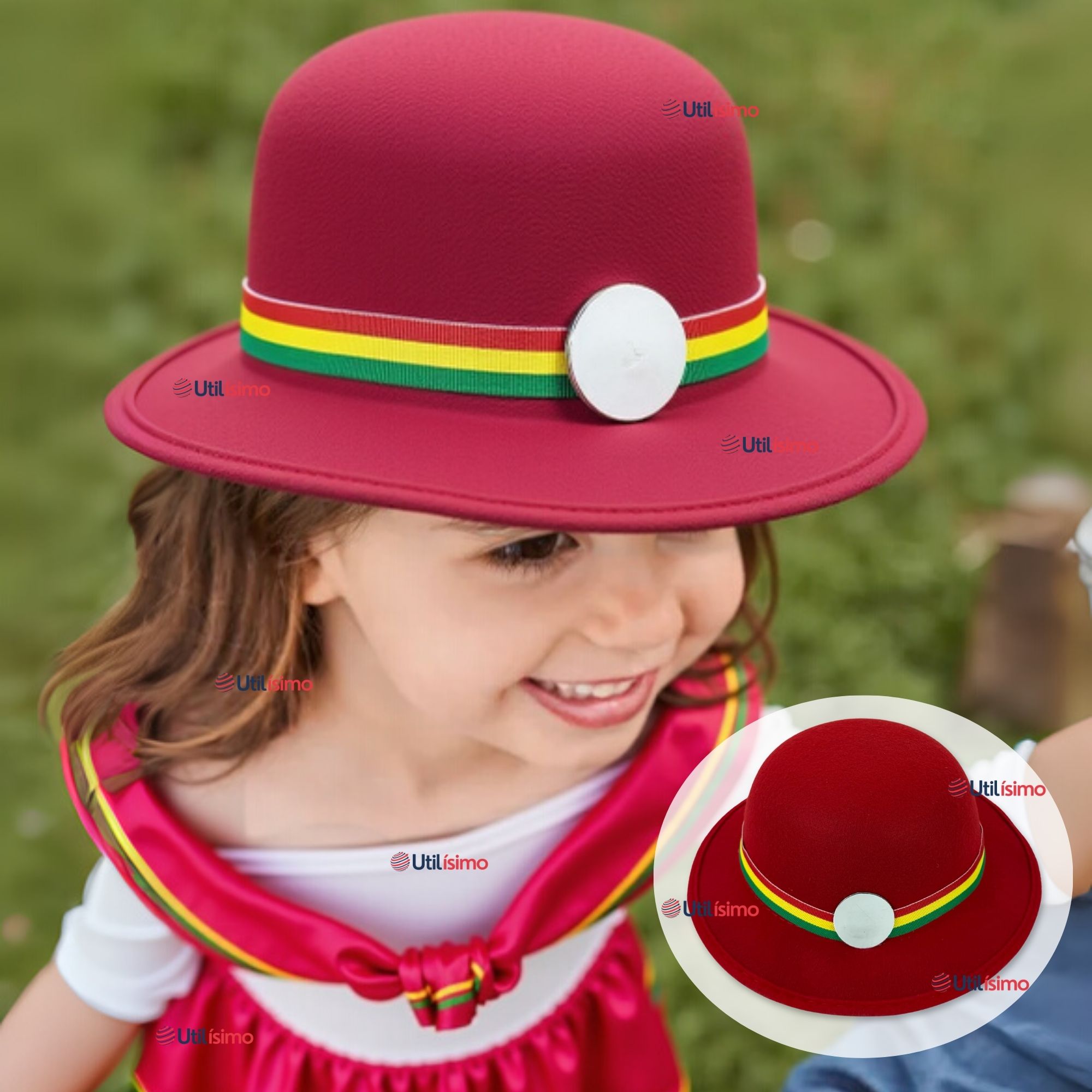 SOMBRERO NORTINO NIÑA FIESTAS PATRIAS GORRO ROJO BAILE DANZA - 1