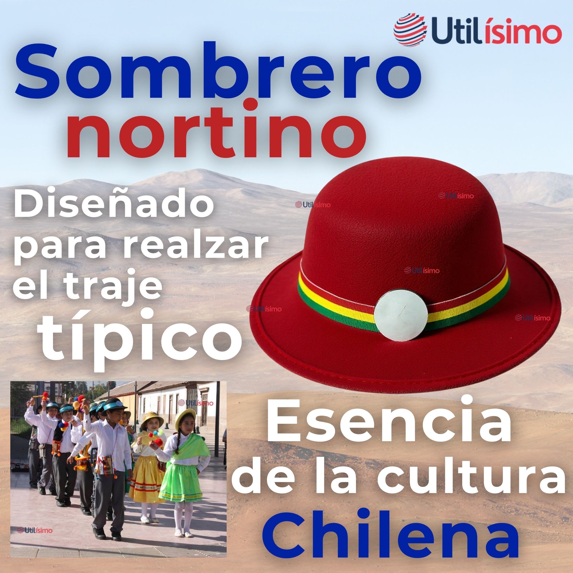 SOMBRERO NORTINO NIÑA FIESTAS PATRIAS GORRO ROJO BAILE DANZA - 7