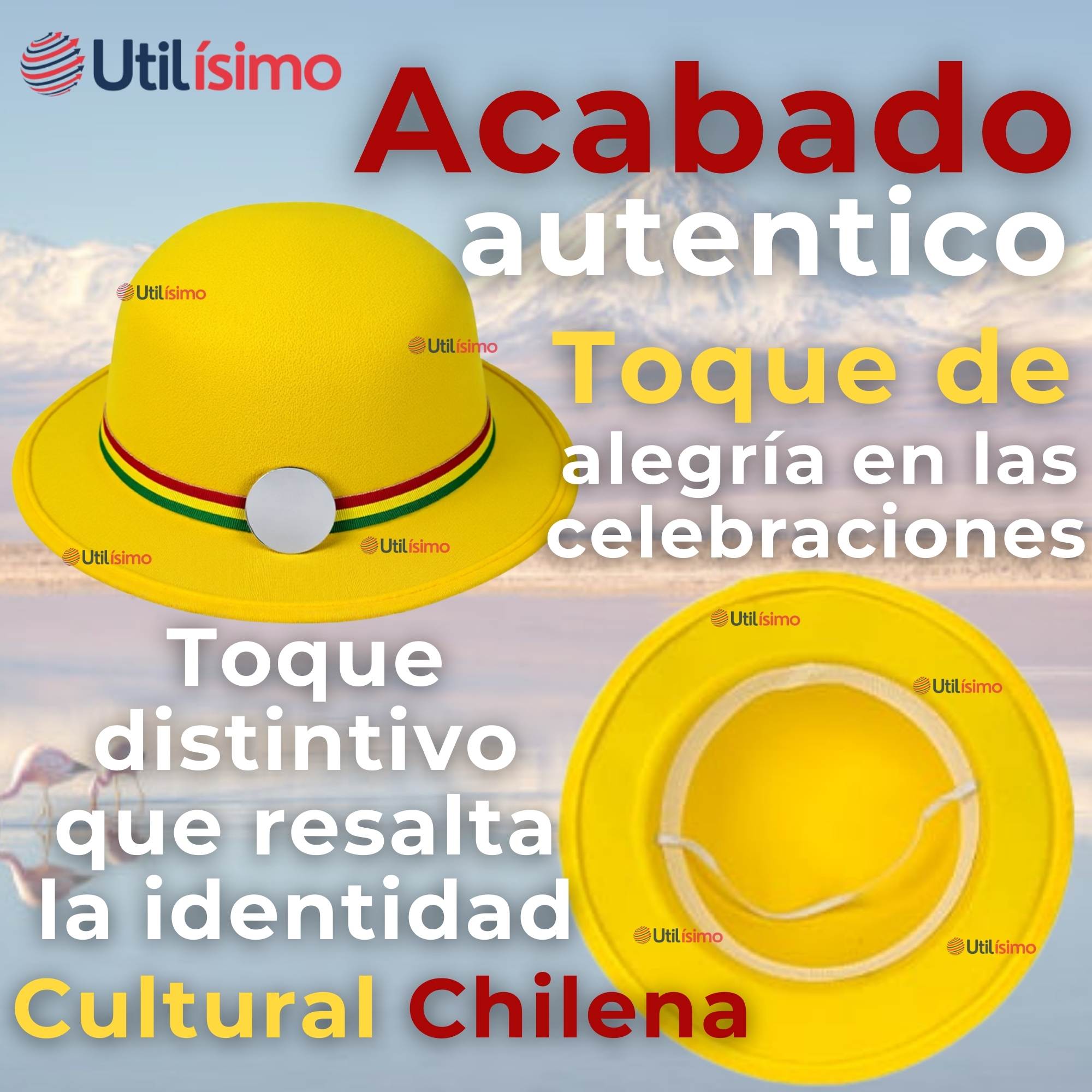 SOMBRERO NORTINO NIÑA FIESTAS PATRIAS AMARILLO BAILE DANZAS - 9
