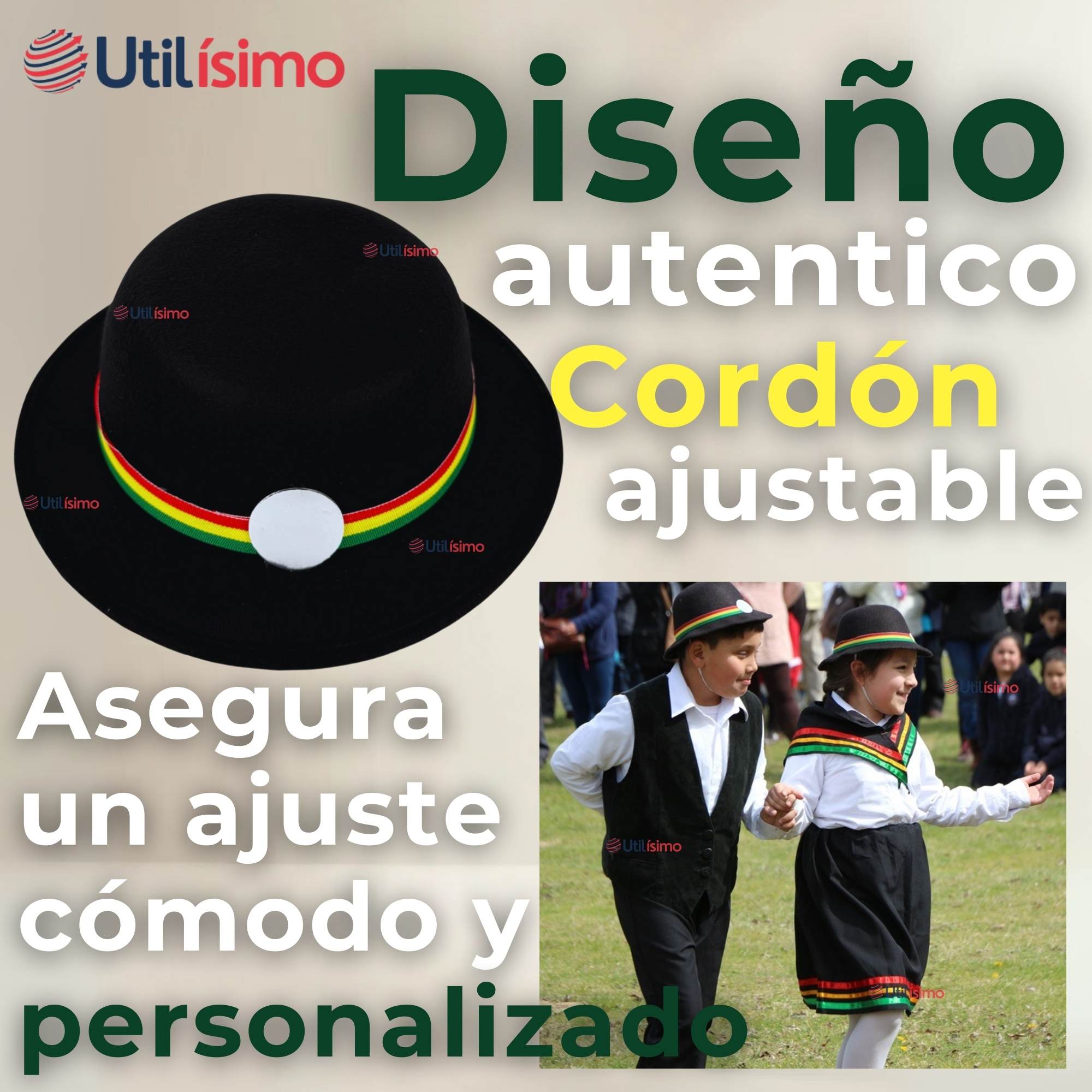 SOMBRERO NORTINO NIÑA FIESTAS PATRIAS NEGRO BAILE DANZAS - 9