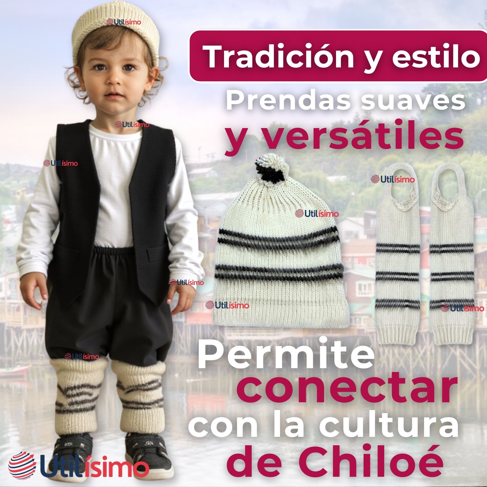 TRAJE CHILOTE GORRO+CHALECO+POLAINAS NIÑO 4-6 AÑOS - 8
