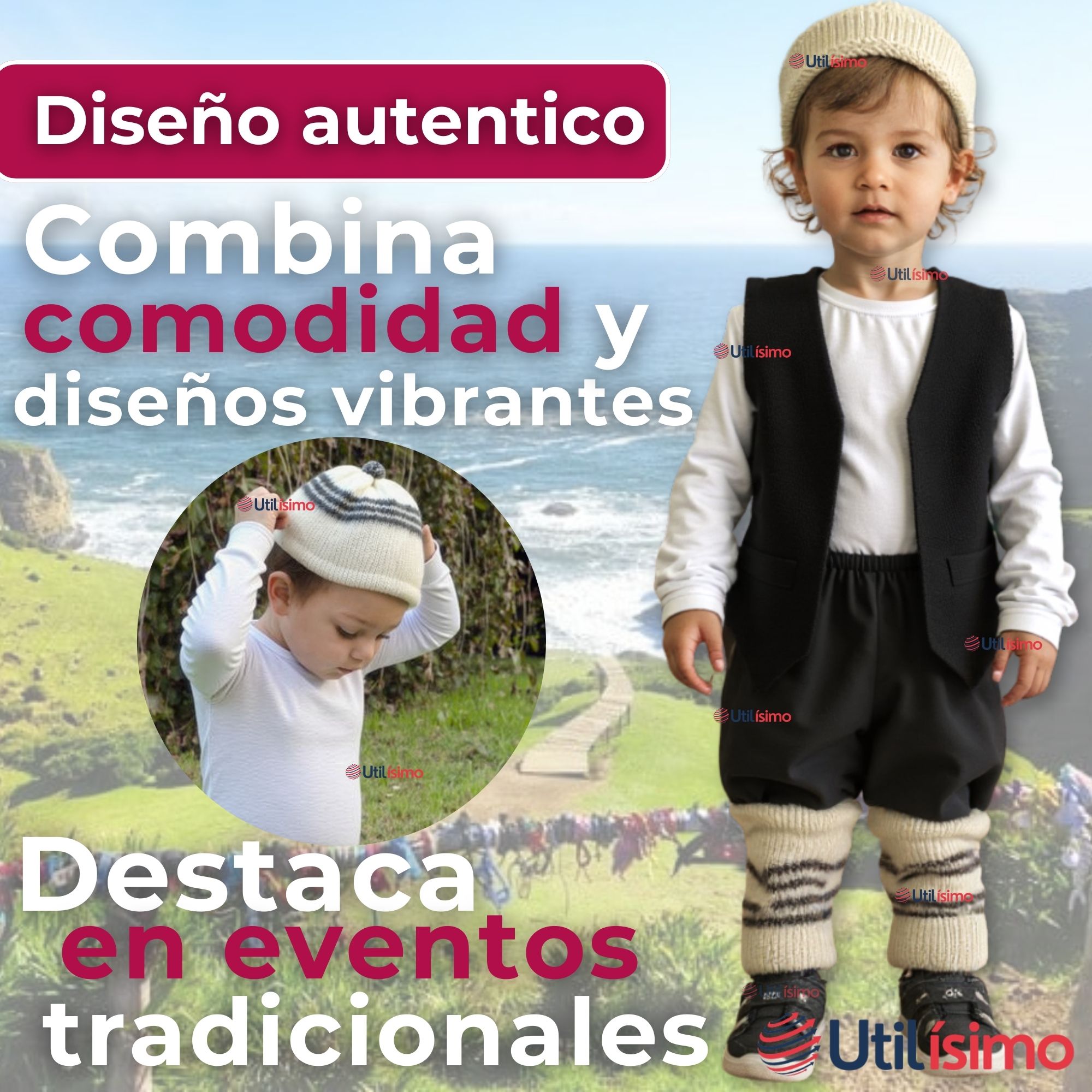 TRAJE CHILOTE GORRO+CHALECO+POLAINAS NIÑO 10-12 AÑOS - 6