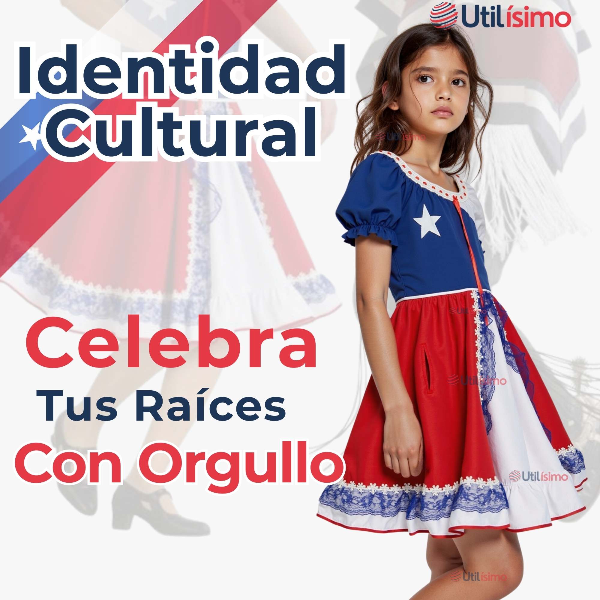 VESTIDO HUASA CHINITA NIÑA FIESTAS PATRIAS BANDERA CHILENA - 5