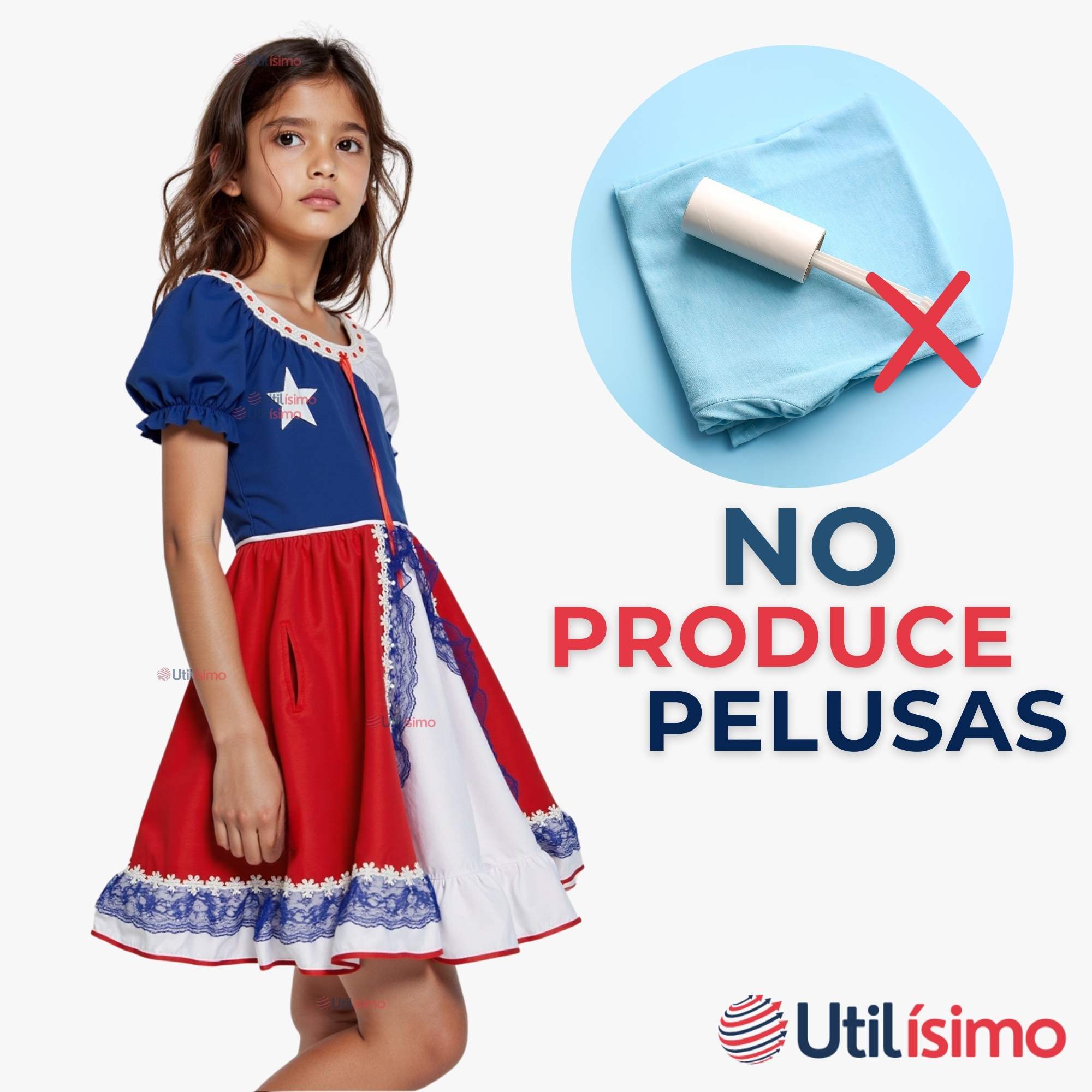 VESTIDO HUASA CHINITA NIÑA FIESTAS PATRIAS BANDERA CHILENA - 2